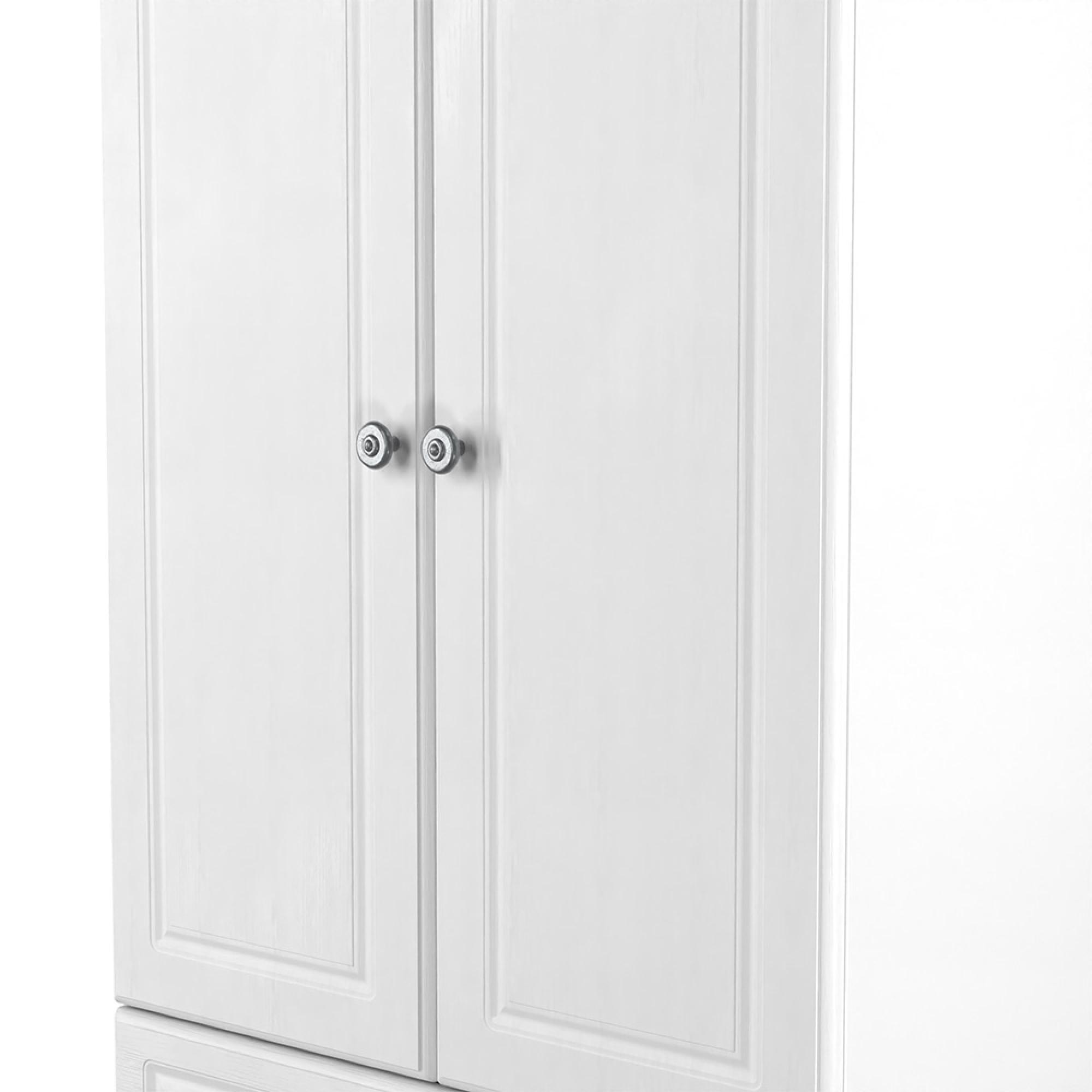 Norfolk Wardrobe - 2 Door - 2 Drawer - Double - White and Oak