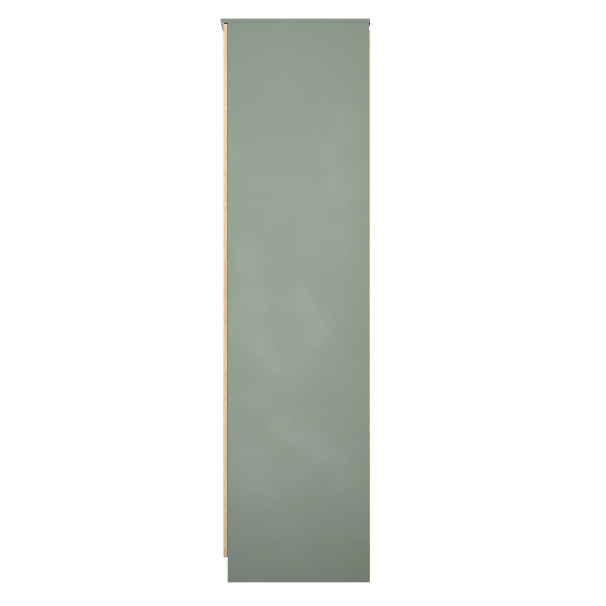 Java Fluted Wardrobe - 2 Door - Tall Robe - Natural and Reed Green
