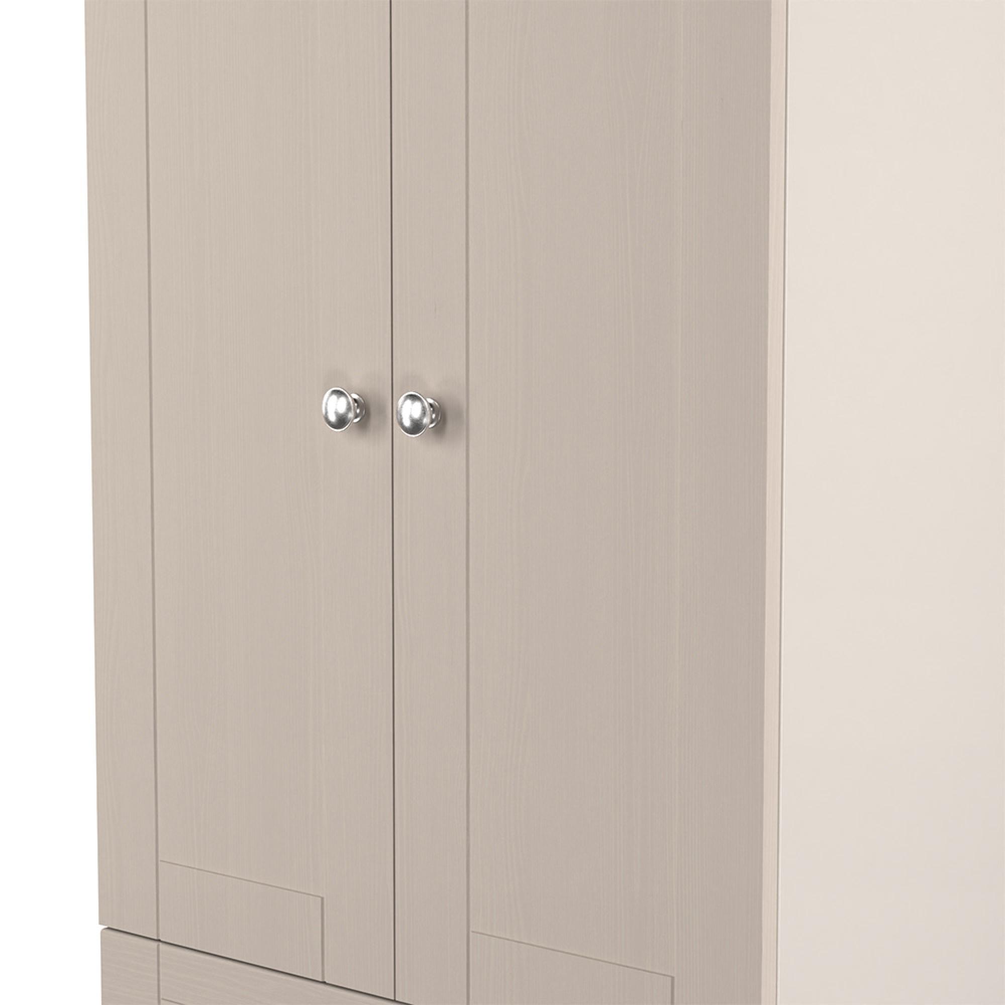 Sussex Wardrobe - 2 Door - 2 Drawer - Double - Cashmere and Oak