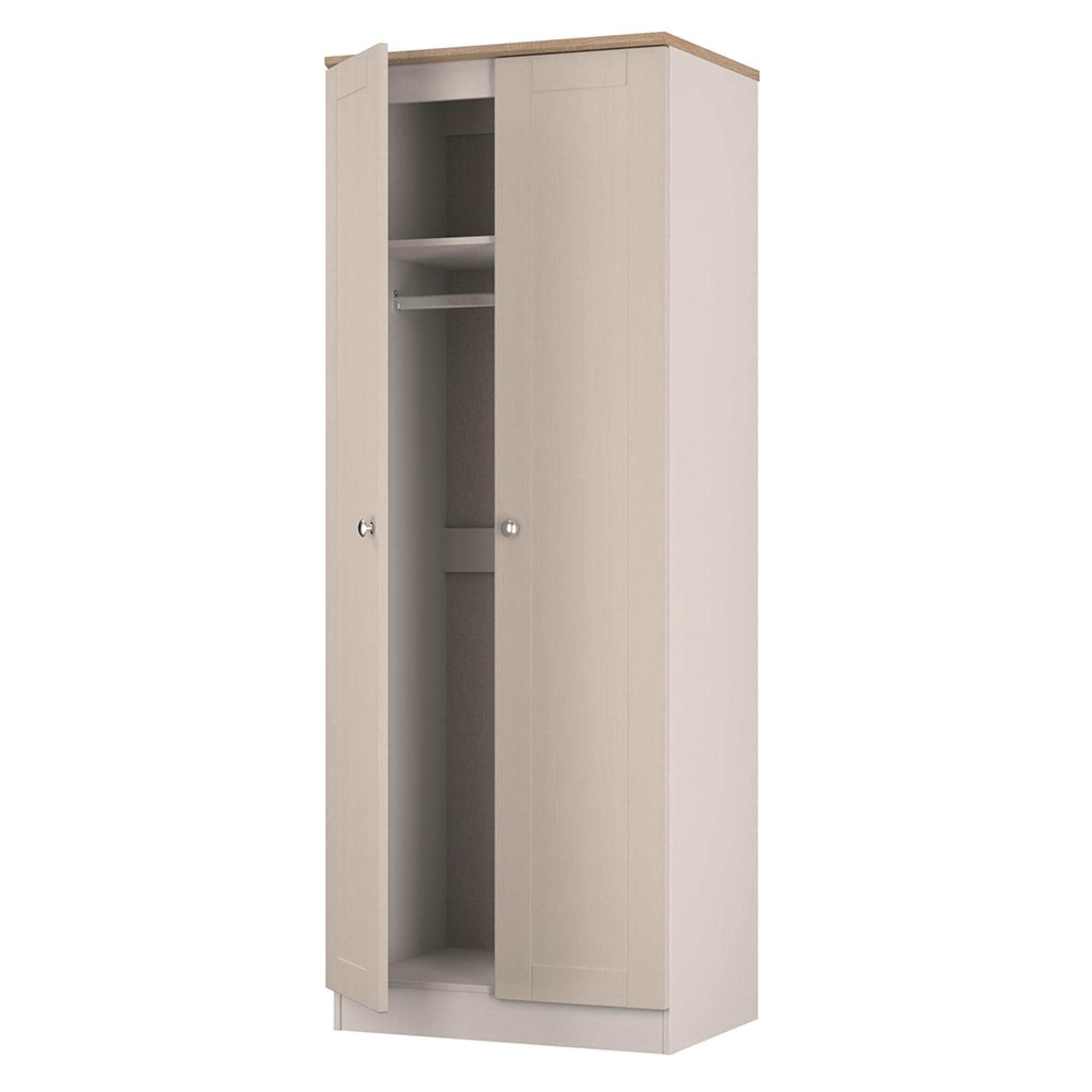 Sussex Wardrobe - 2 Door - Plain - Tall - Cashmere and Oak