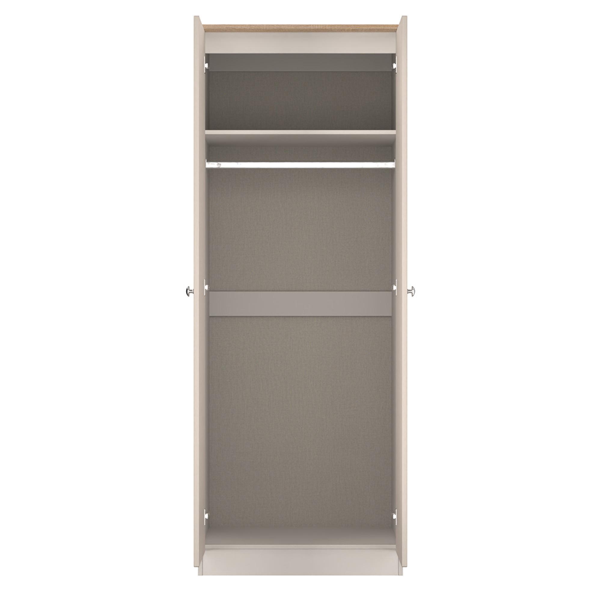 Sussex Wardrobe - 2 Door - Plain - Tall - Cashmere and Oak