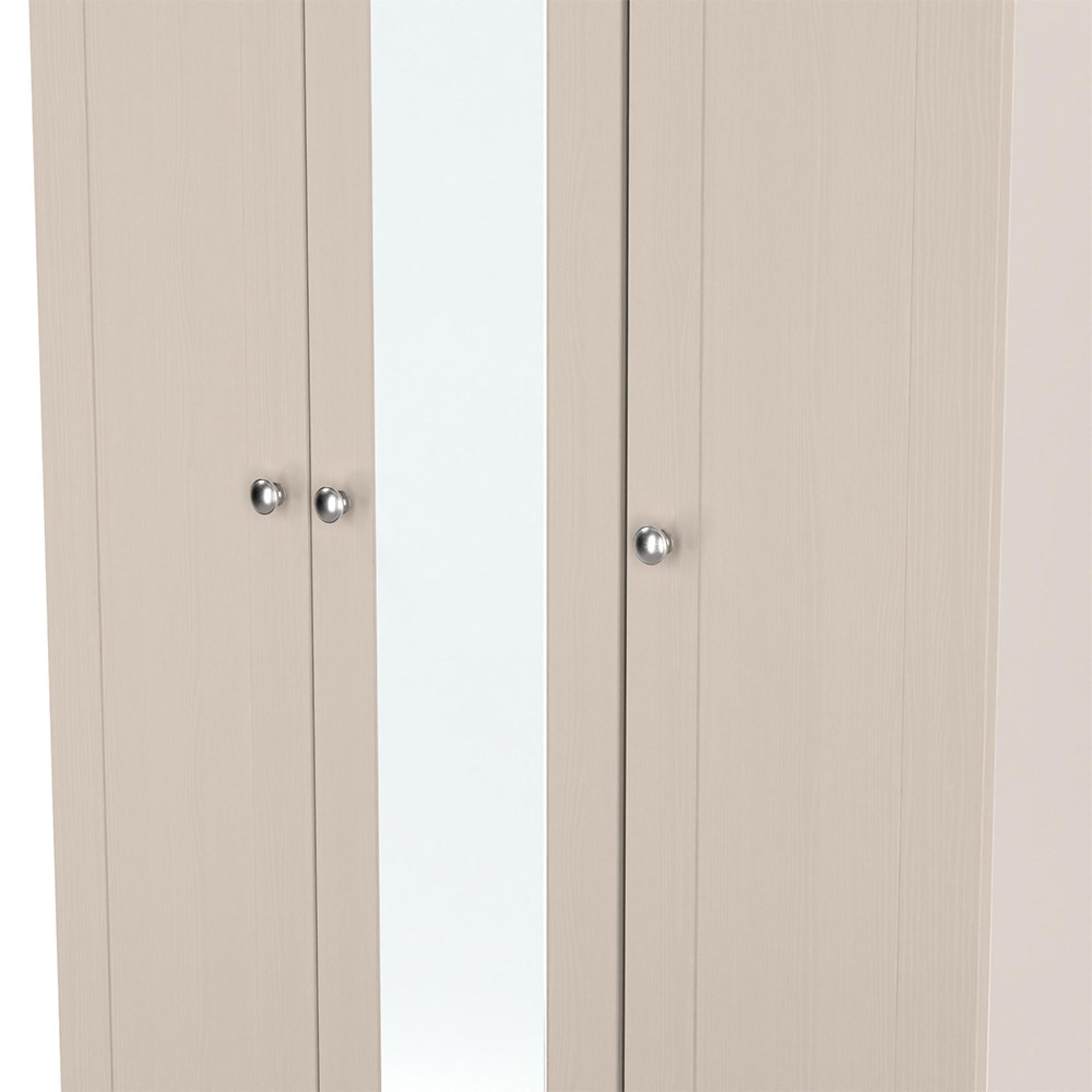 Sussex Wardrobe - 3 Door - 1 Mirror - Tall - Triple - Cashmere and Oak