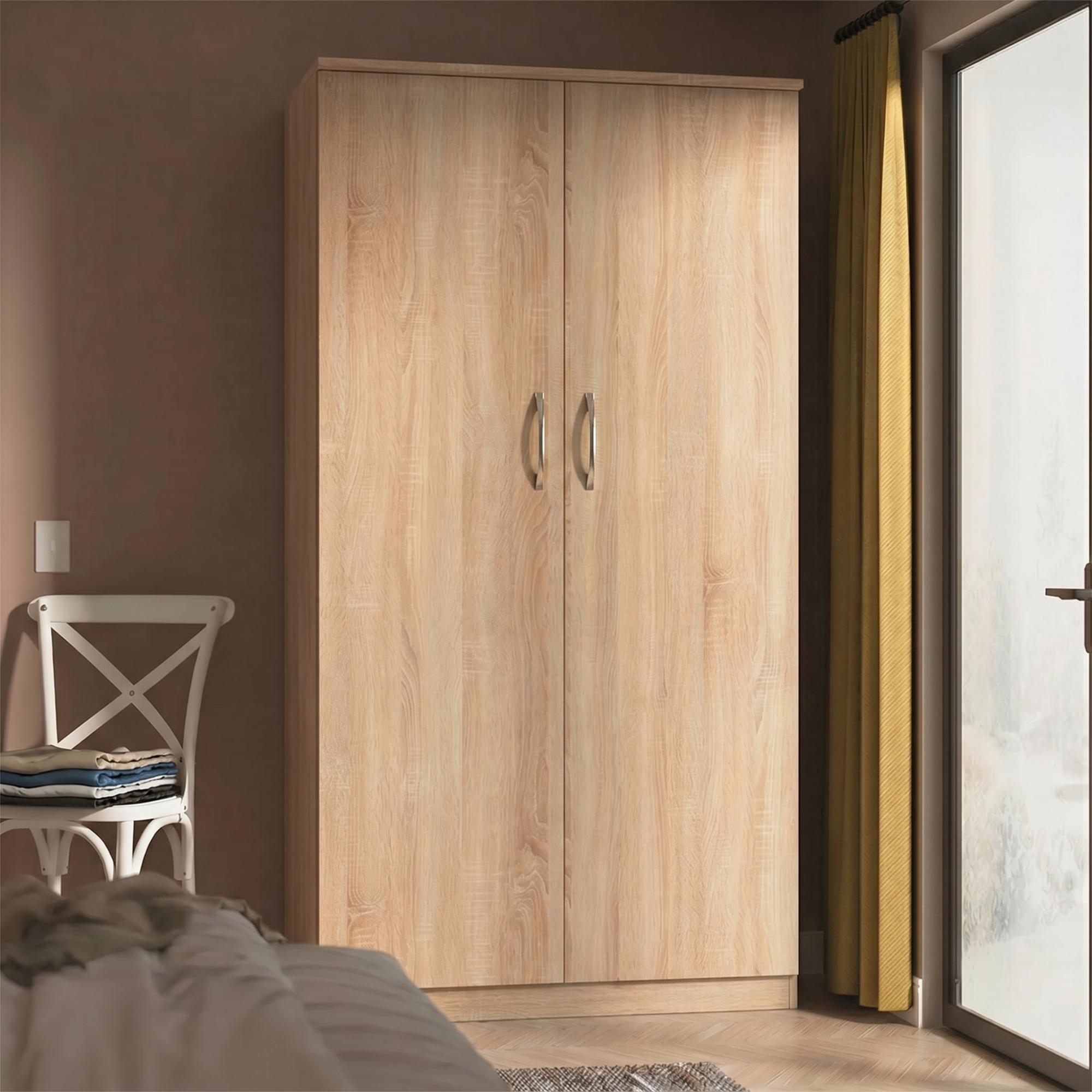 Avon Wardrobe - 2 Door - Plain - H 1825cm - Oak