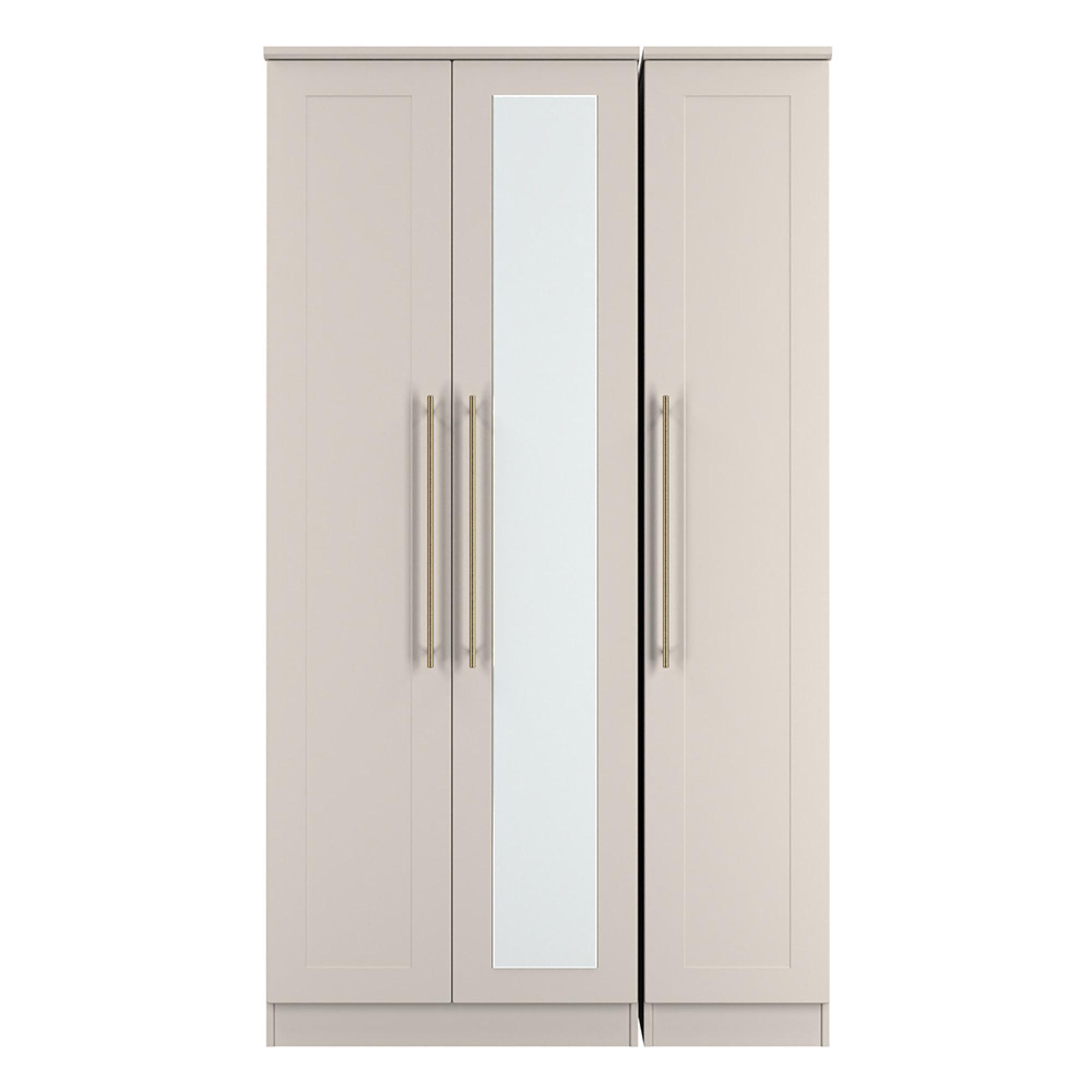 Haworth Wardrobe - 3 Door - Tall Triple - 1 Mirror - Cashmere
