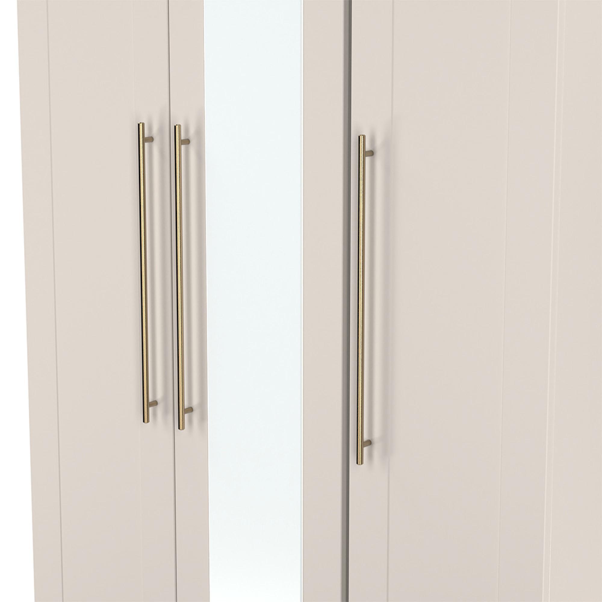 Haworth Wardrobe - 3 Door - Tall Triple - 1 Mirror - Cashmere