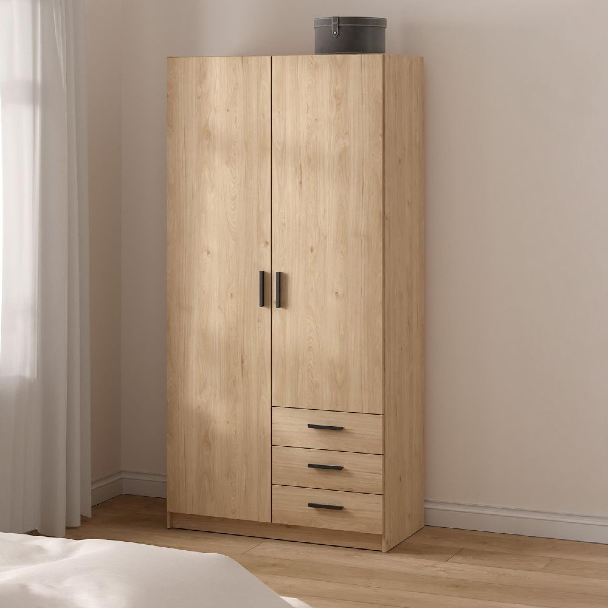 Sprint Wardrobe - 2 Door - 3 Drawer - Jackson Hickory