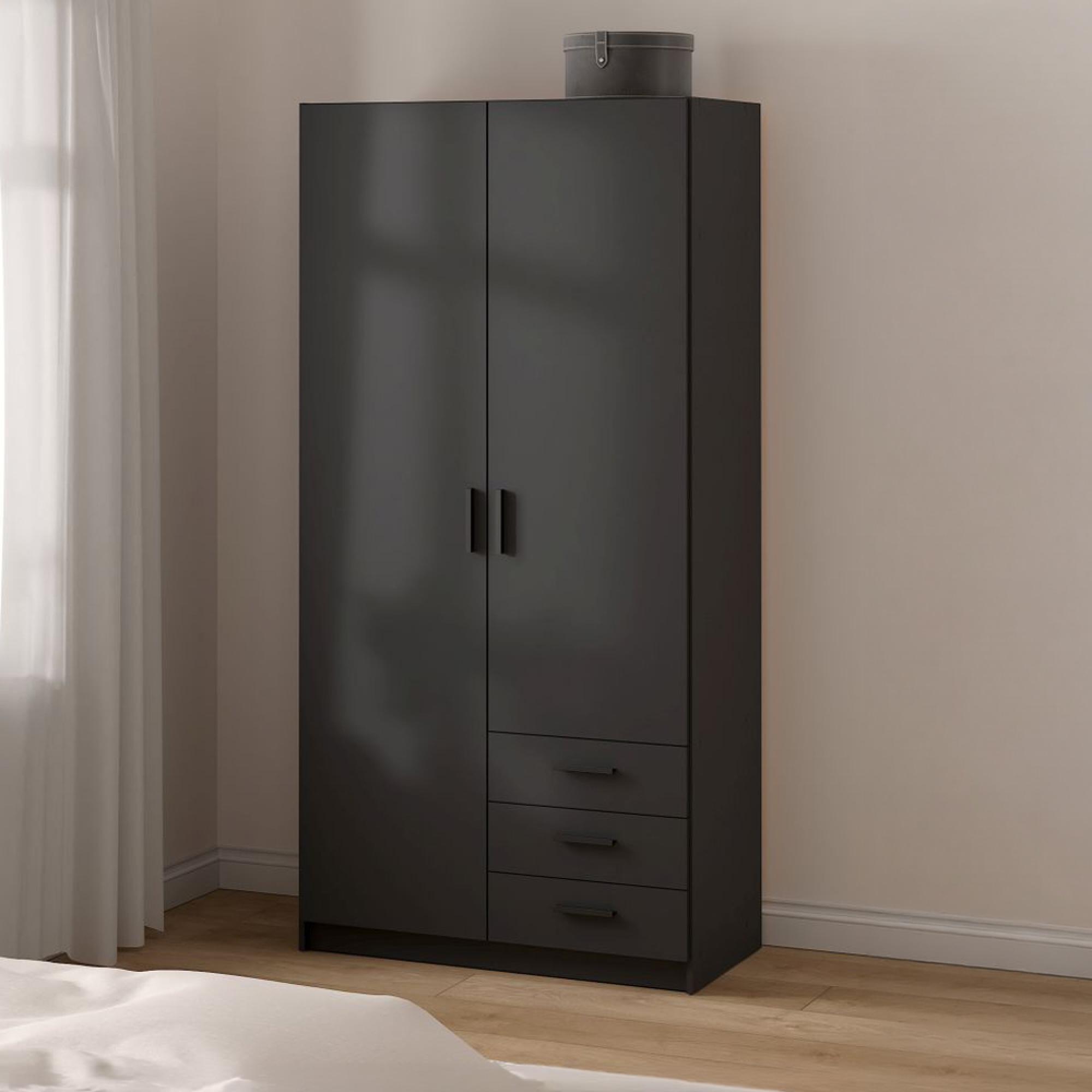 Sprint Wardrobe - 2 Door - 3 Drawer - Matt Grey