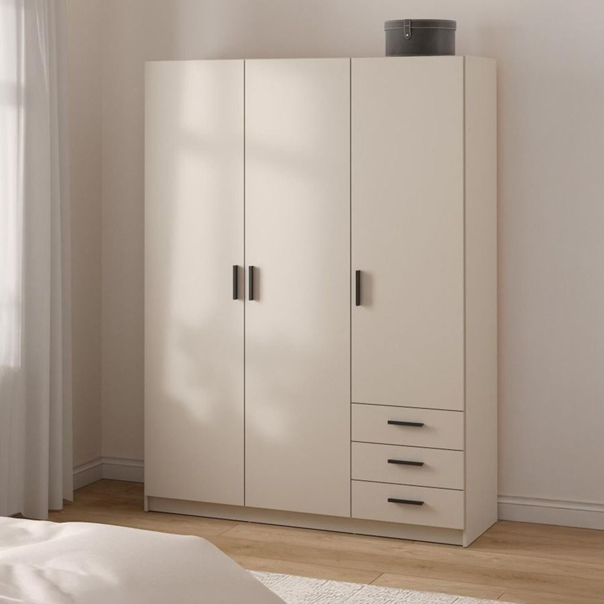 Sprint Wardrobe - 3 Door - 3 Drawer - Cashmere