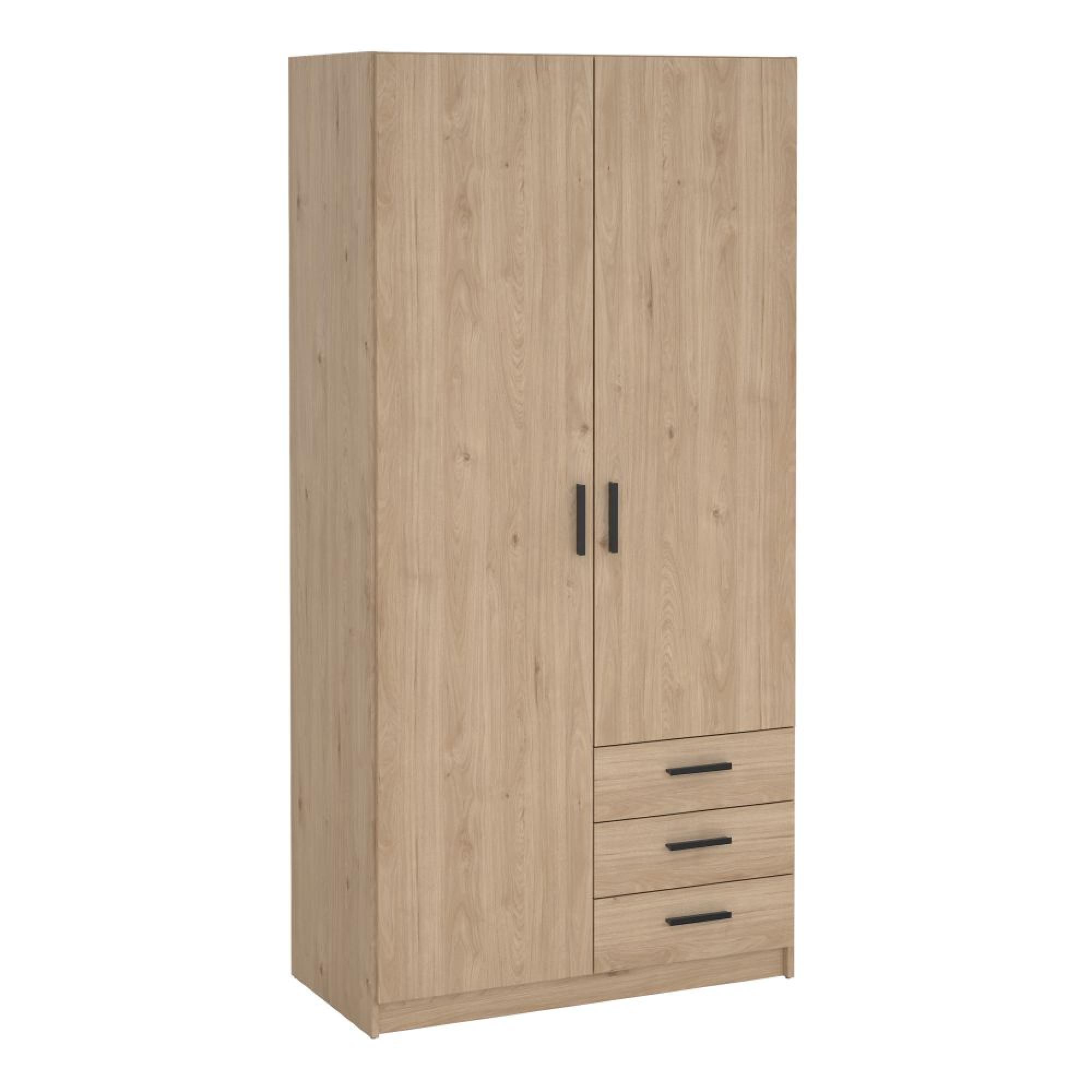 Sprint Wardrobe - 2 Door - 3 Drawer - Jackson Hickory