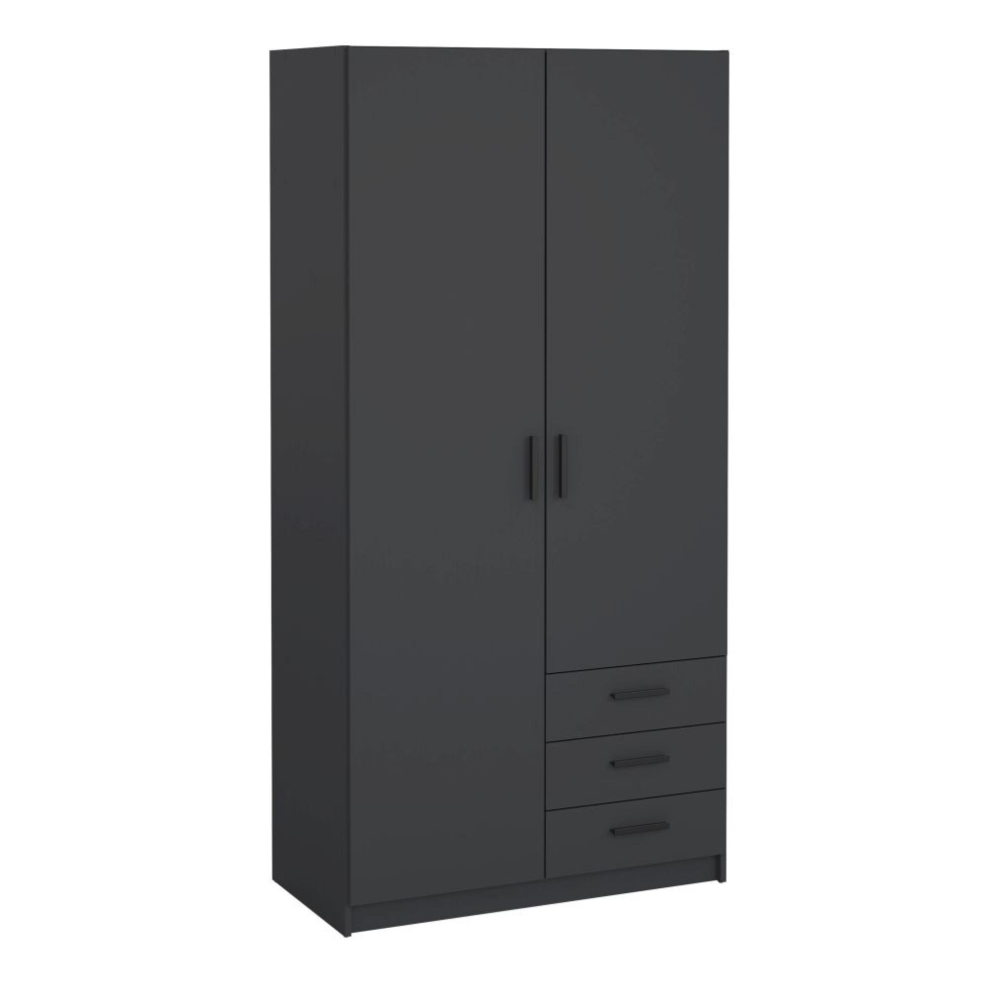 Sprint Wardrobe - 2 Door - 3 Drawer - Matt Grey