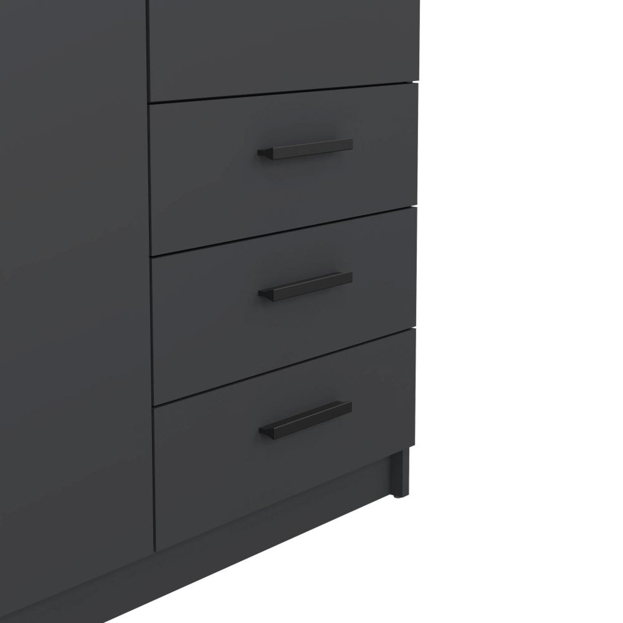 Sprint Wardrobe - 2 Door - 3 Drawer - Matt Grey