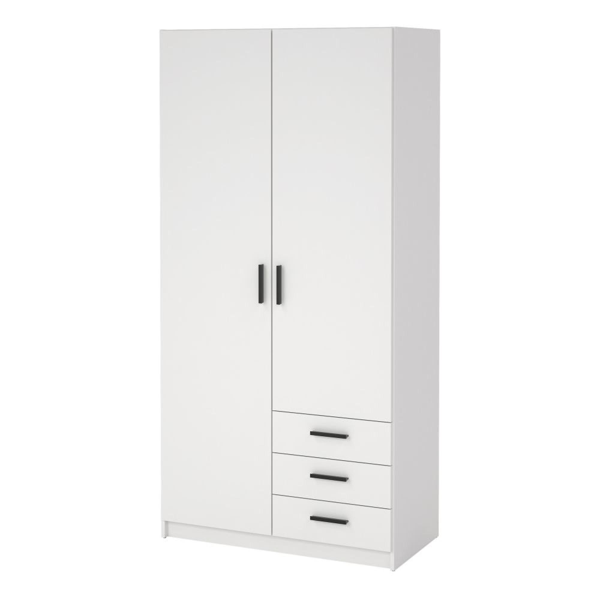 Sprint Wardrobe - 2 Door - 3 Drawer - White
