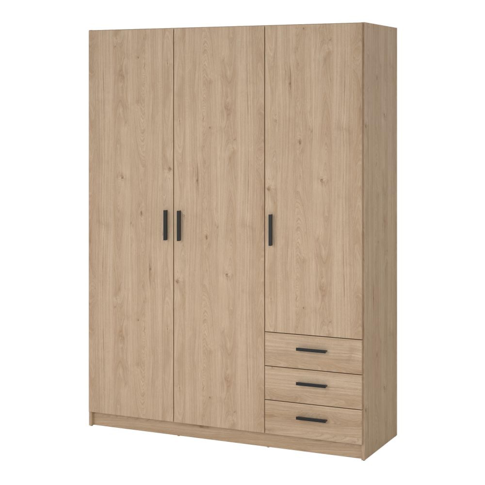 Sprint Wardrobe - 3 Door - 3 Drawer - Jackson Hickory