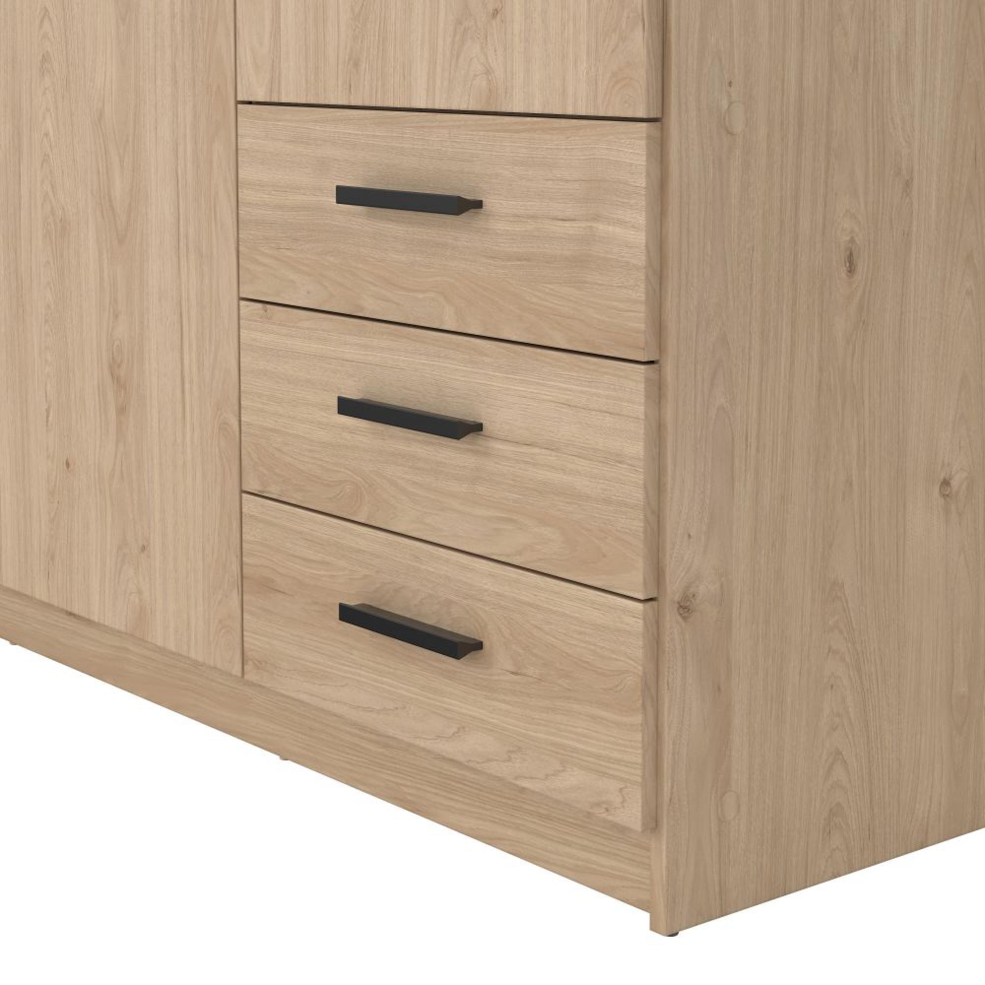 Sprint Wardrobe - 3 Door - 3 Drawer - Jackson Hickory