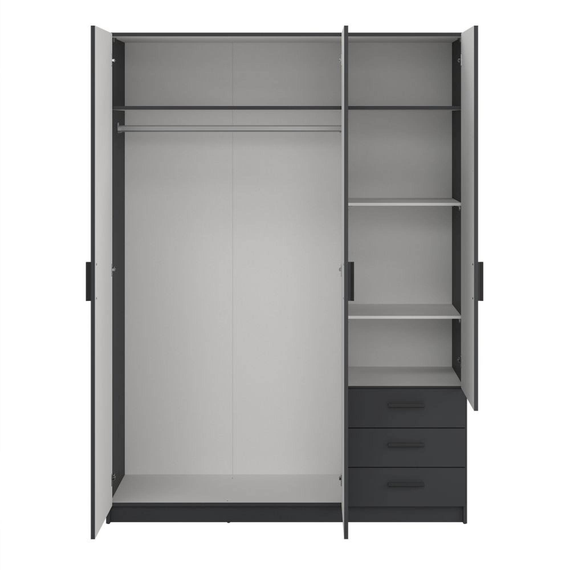 Sprint Wardrobe - 3 Door - 3 Drawer - Matt Grey