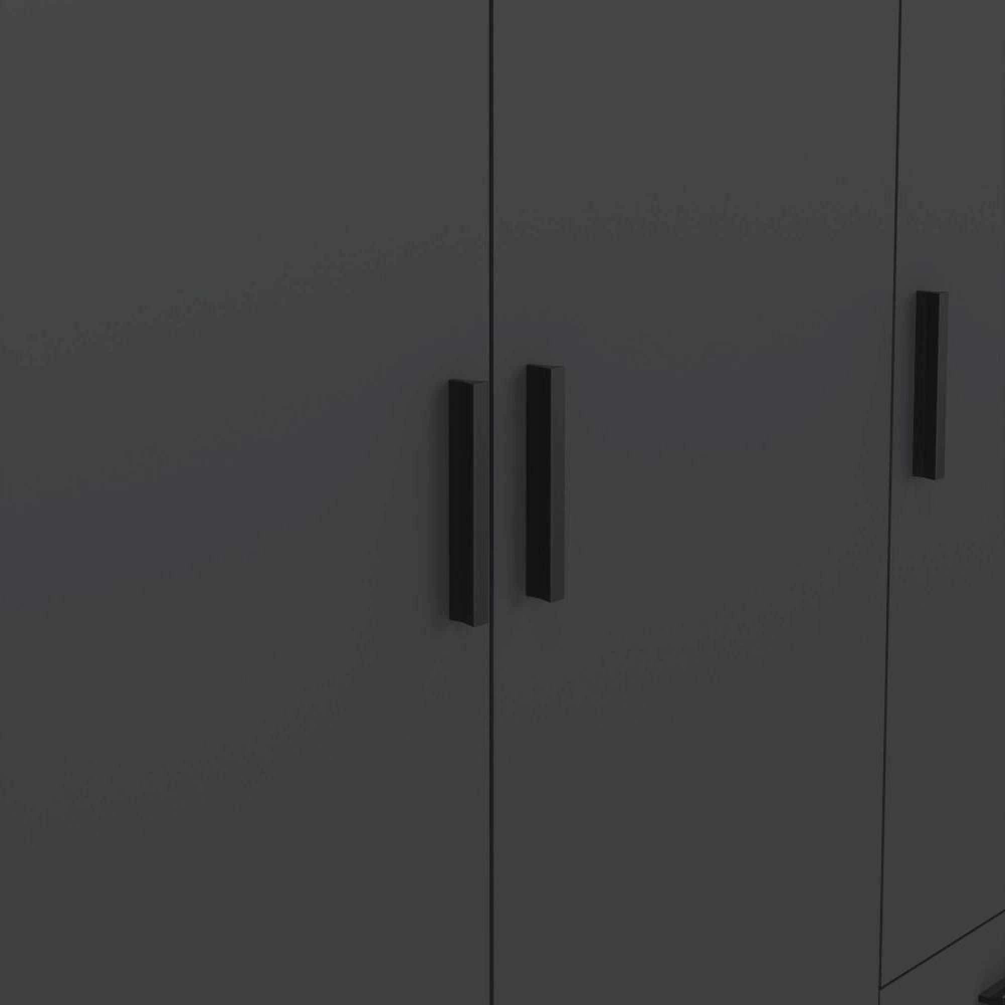 Sprint Wardrobe - 3 Door - 3 Drawer - Matt Grey