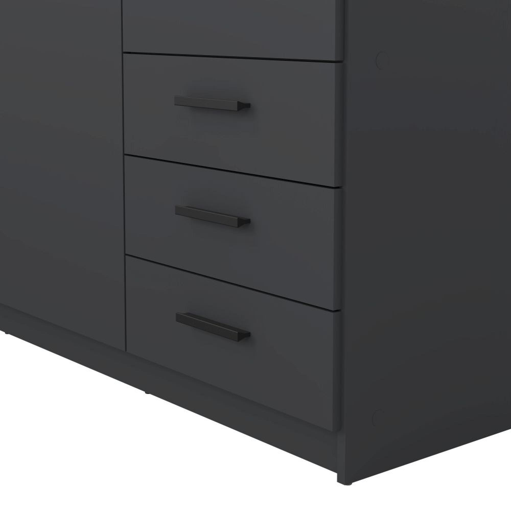 Sprint Wardrobe - 3 Door - 3 Drawer - Matt Grey