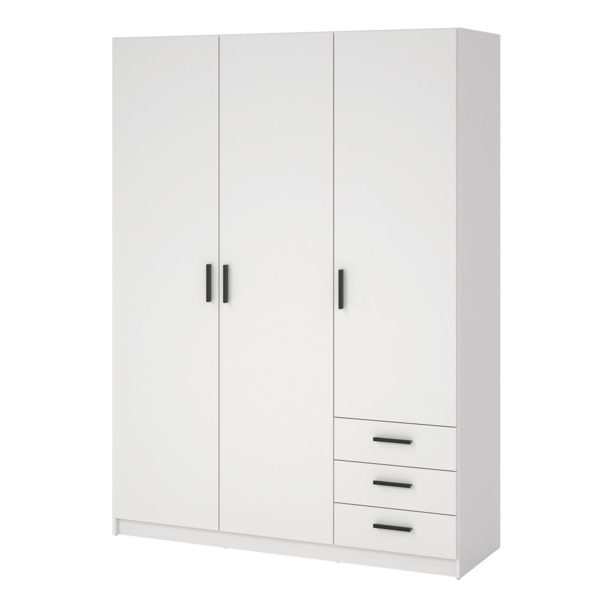 Sprint Wardrobe - 3 Door - 3 Drawer - White