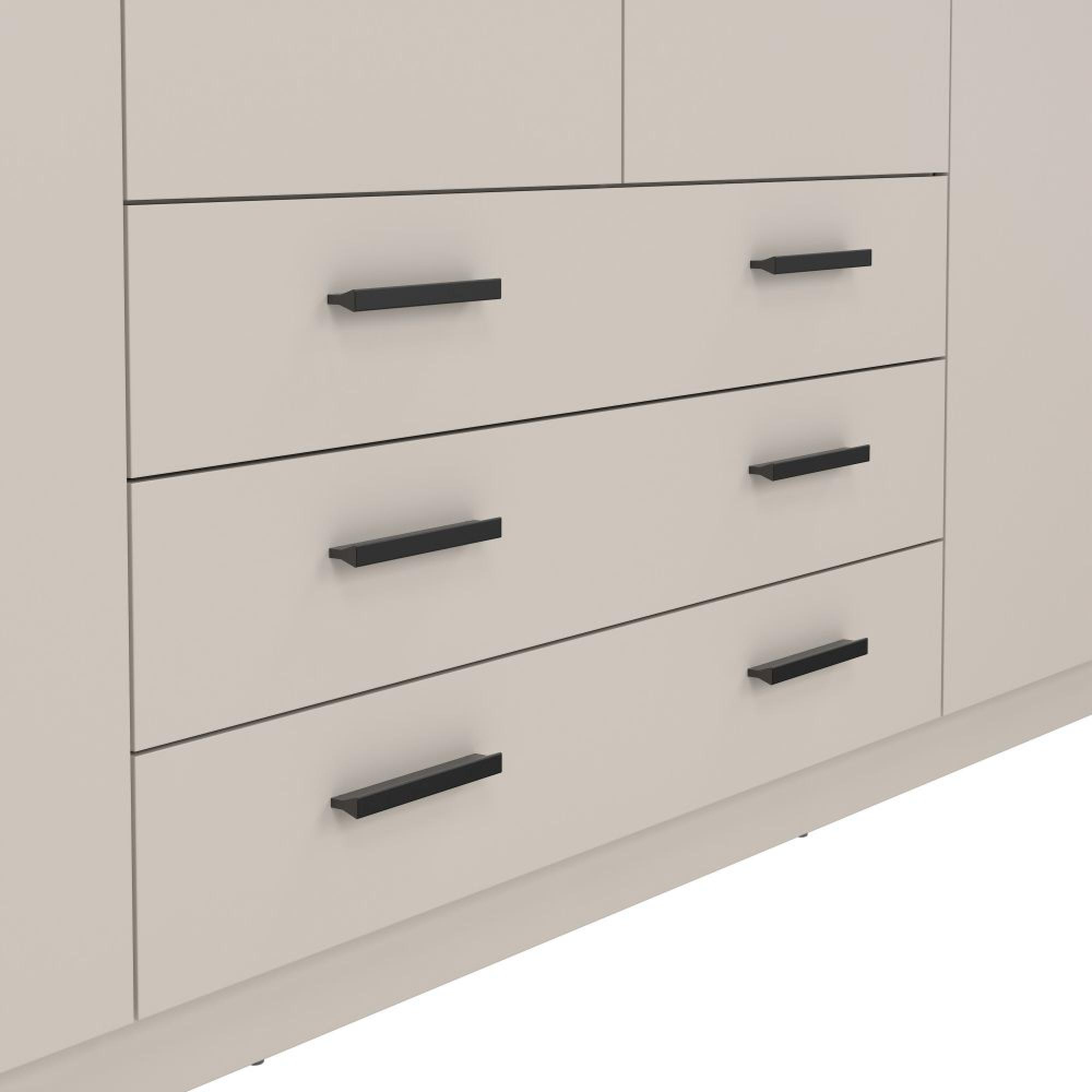 Sprint Wardrobe - 4 Door - 3 Drawer - Cashmere