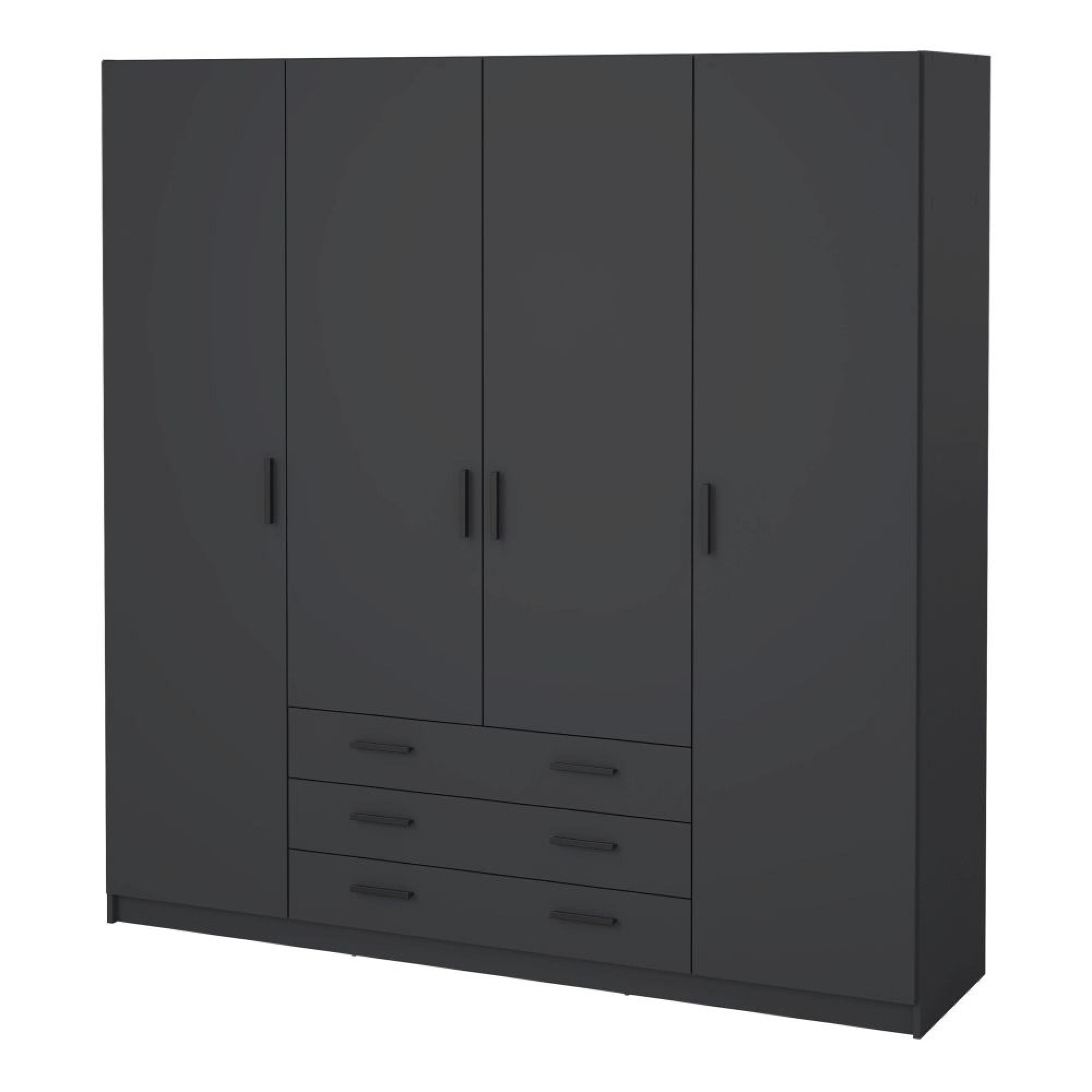 Sprint Wardrobe - 4 Door - 3 Drawer - Matt Grey