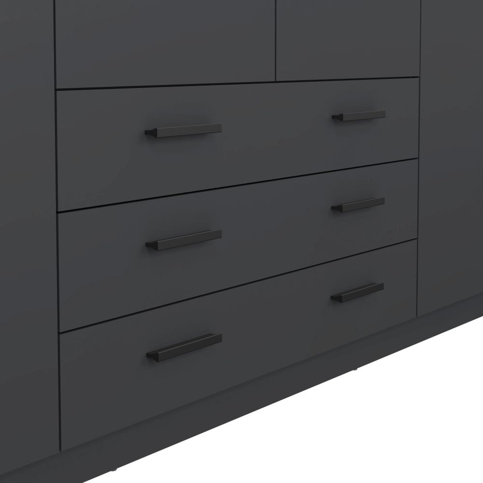 Sprint Wardrobe - 4 Door - 3 Drawer - Matt Grey