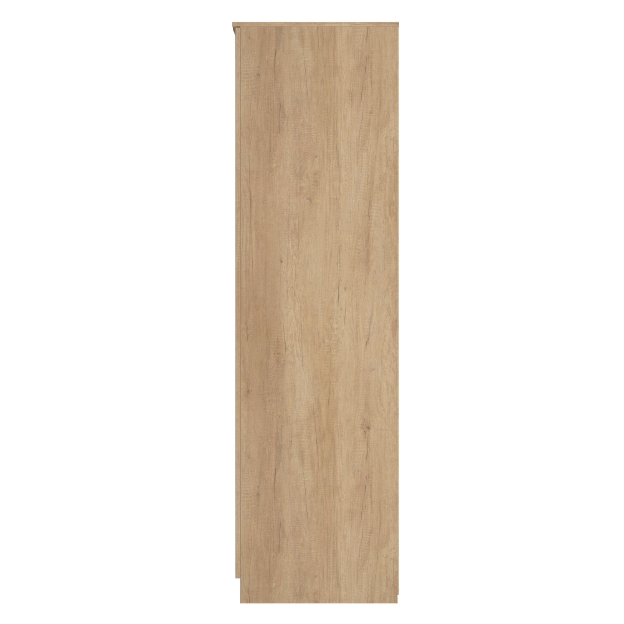 Java Fluted Wardrobe - 2 Door - 1 Mirror - Natural and Nebraska