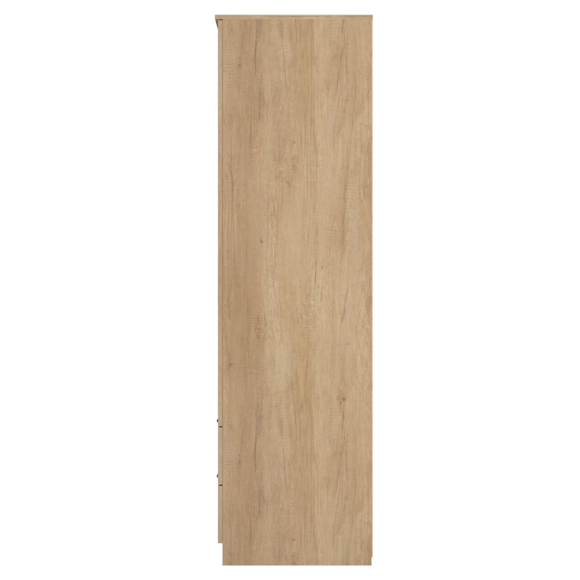 Java Fluted Wardrobe - 2 Door - 2 Drawer - Natural and Nebraska