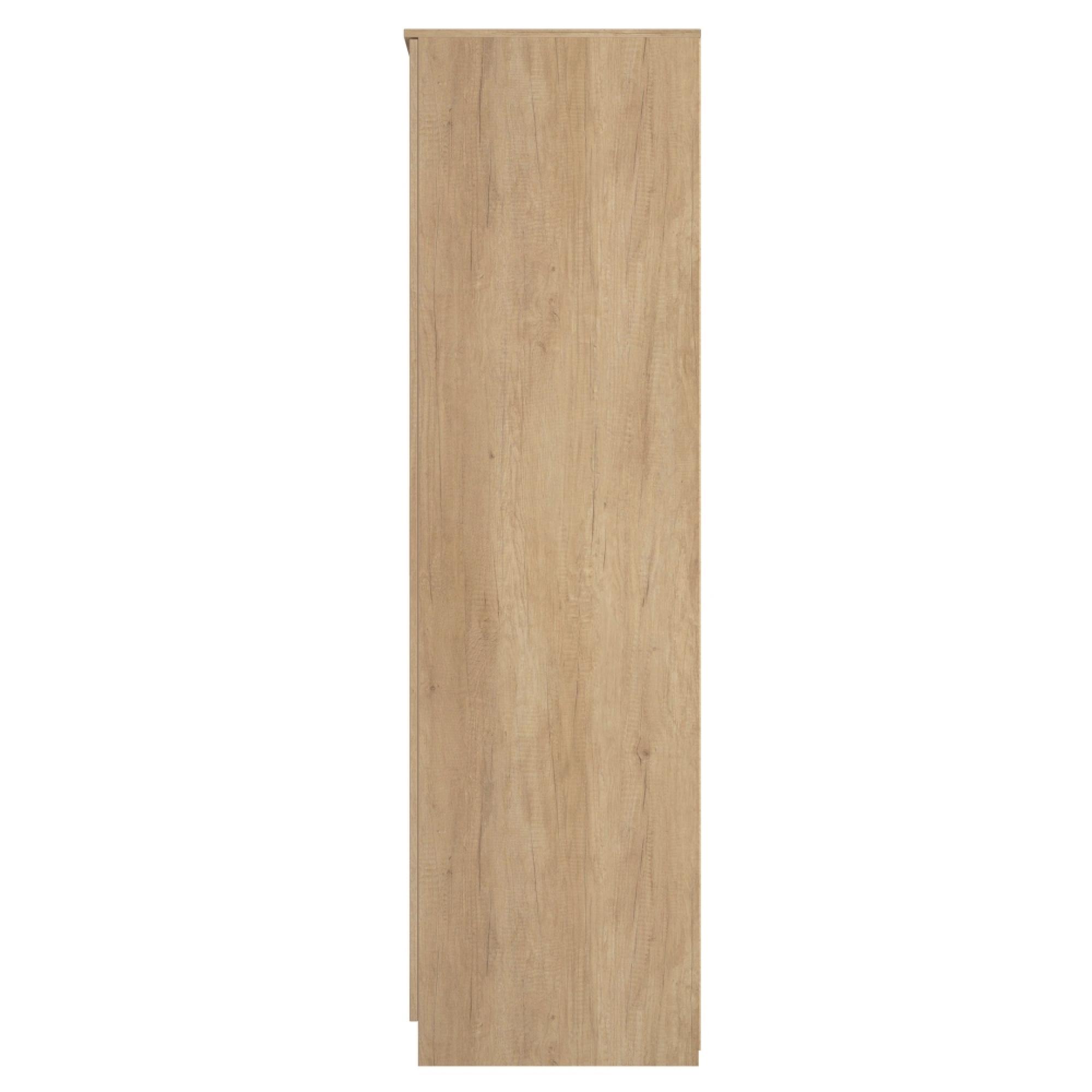 Java Fluted Wardrobe - 2 Door - Plain Robe - Natural and Nebraska