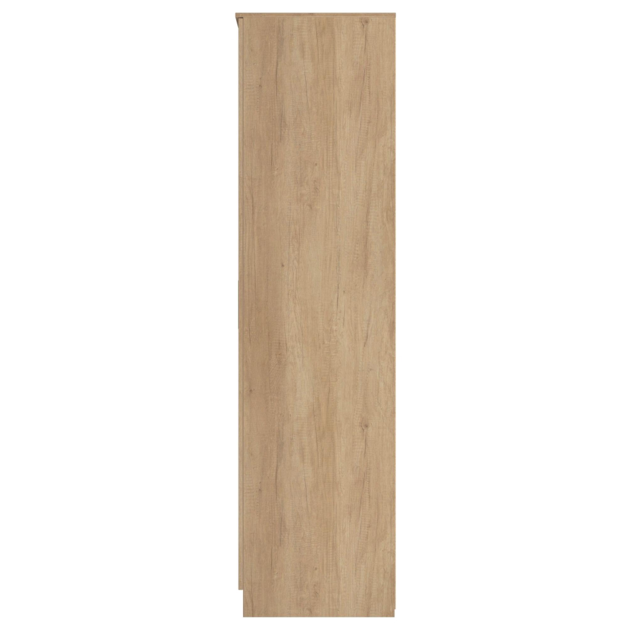 Java Fluted Wardrobe - 3 Door - Plain Triple - Natural and Nebraska