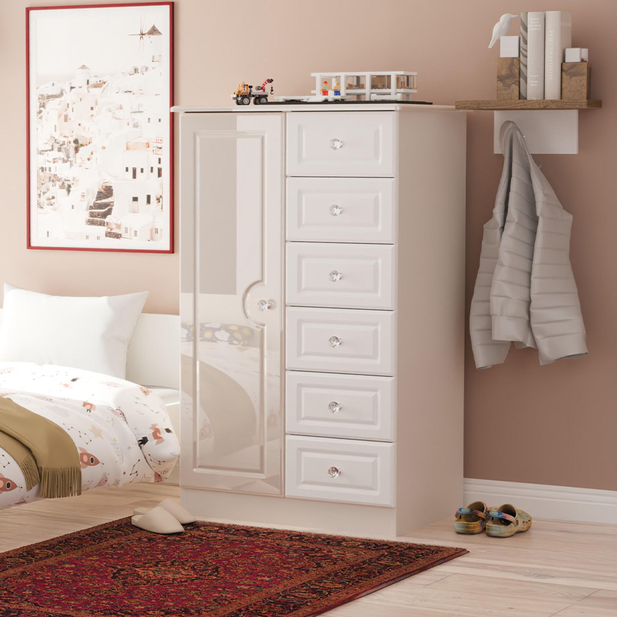 Balmoral Wardrobe - 1 Door - Midi - Cashmere