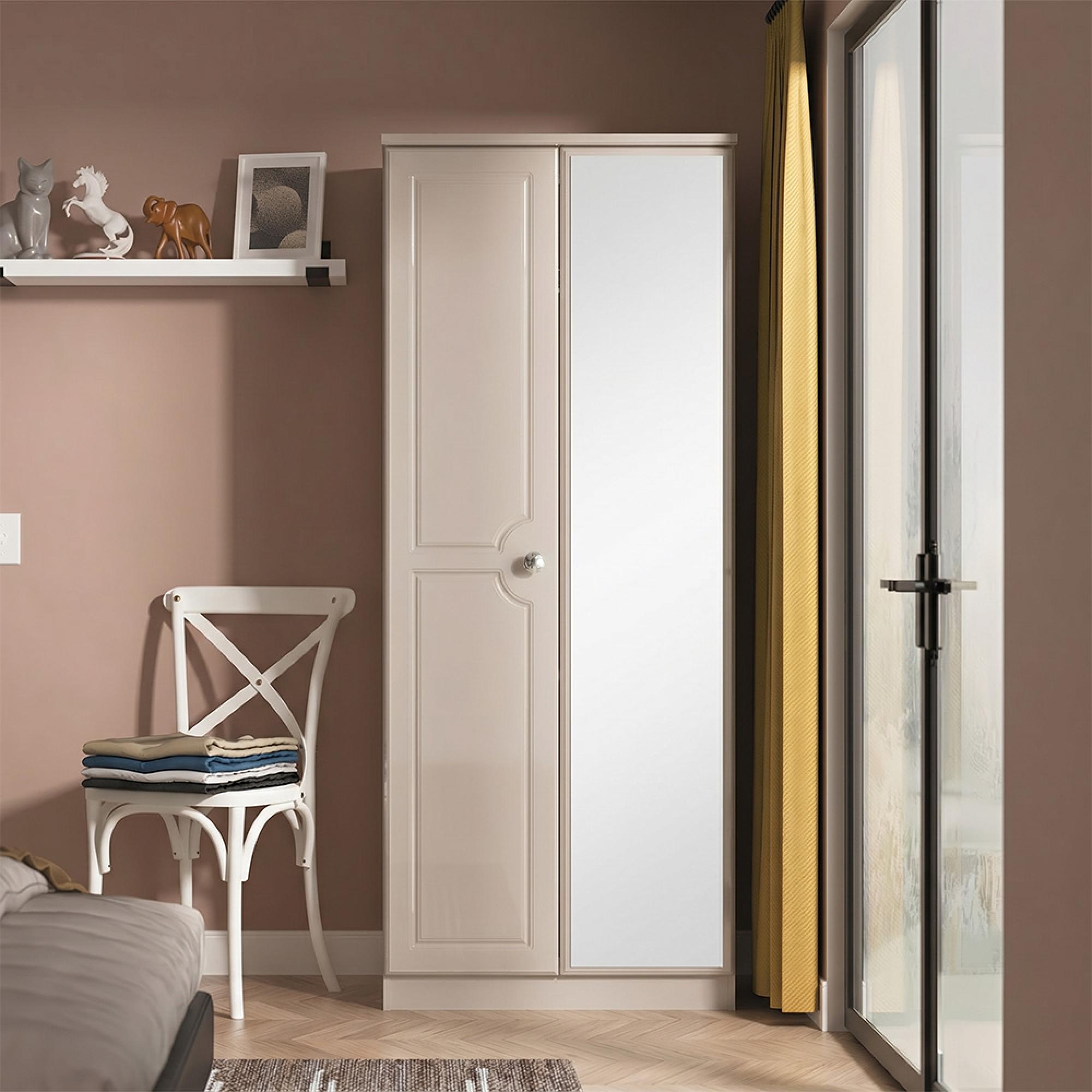 Balmoral Wardrobe - 2 Door with 1 Mirror - Cashmere