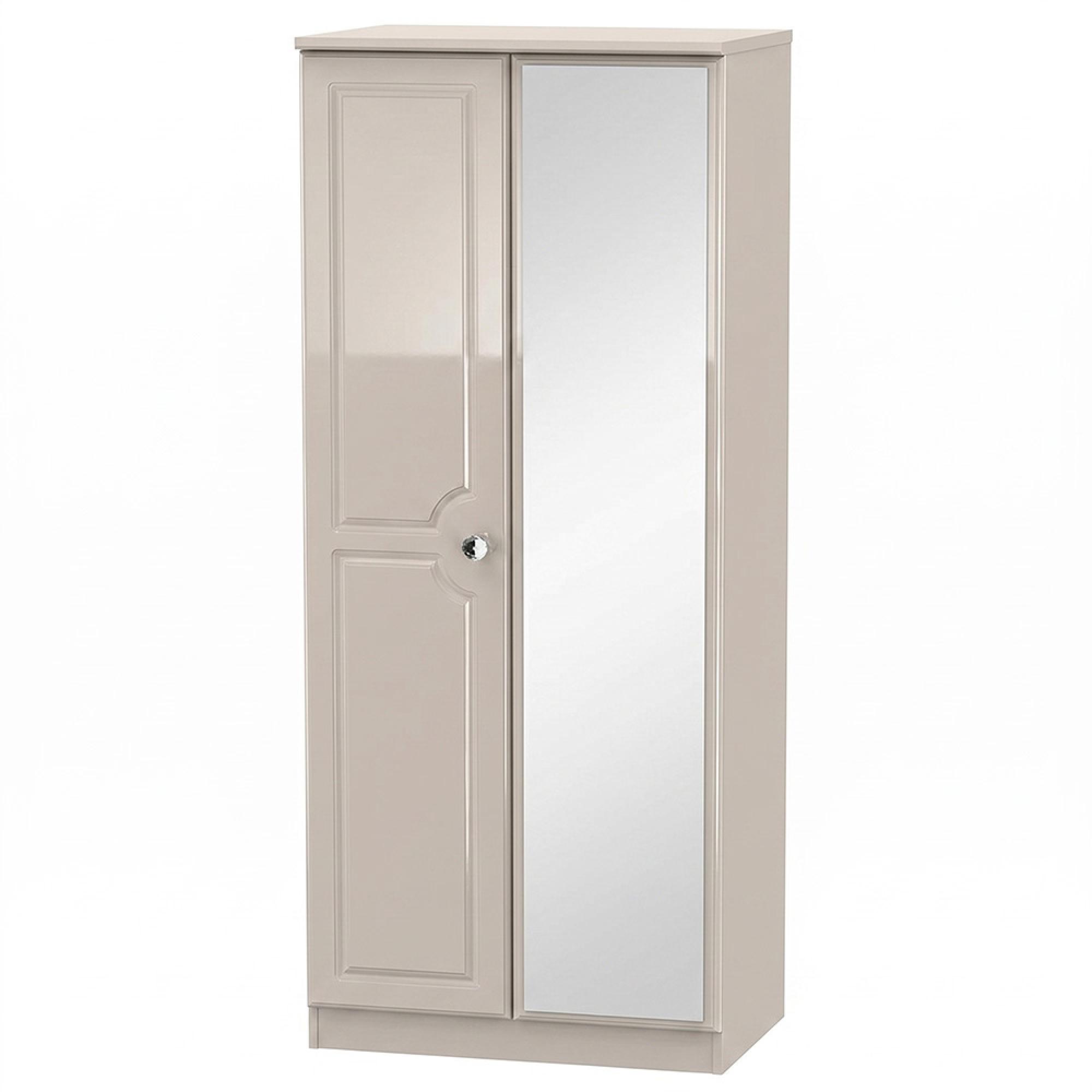 Balmoral Wardrobe - 2 Door with 1 Mirror - Cashmere