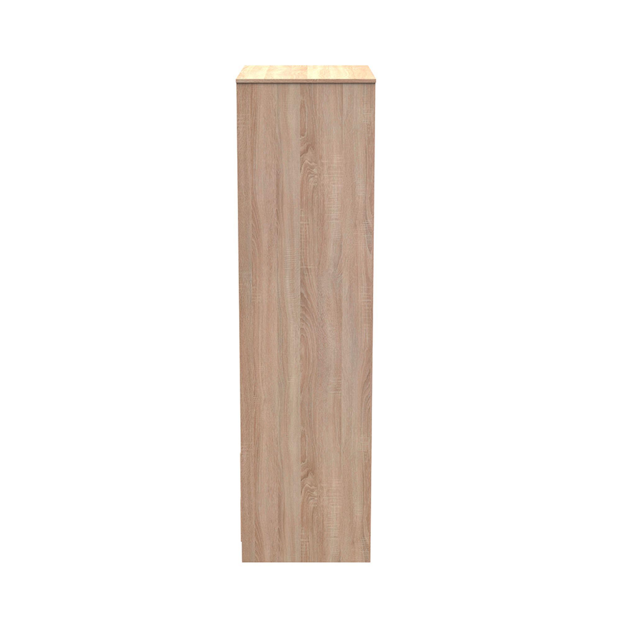 Diamond Tall Wardrobe - 2 Door - 2 Drawer - Oak