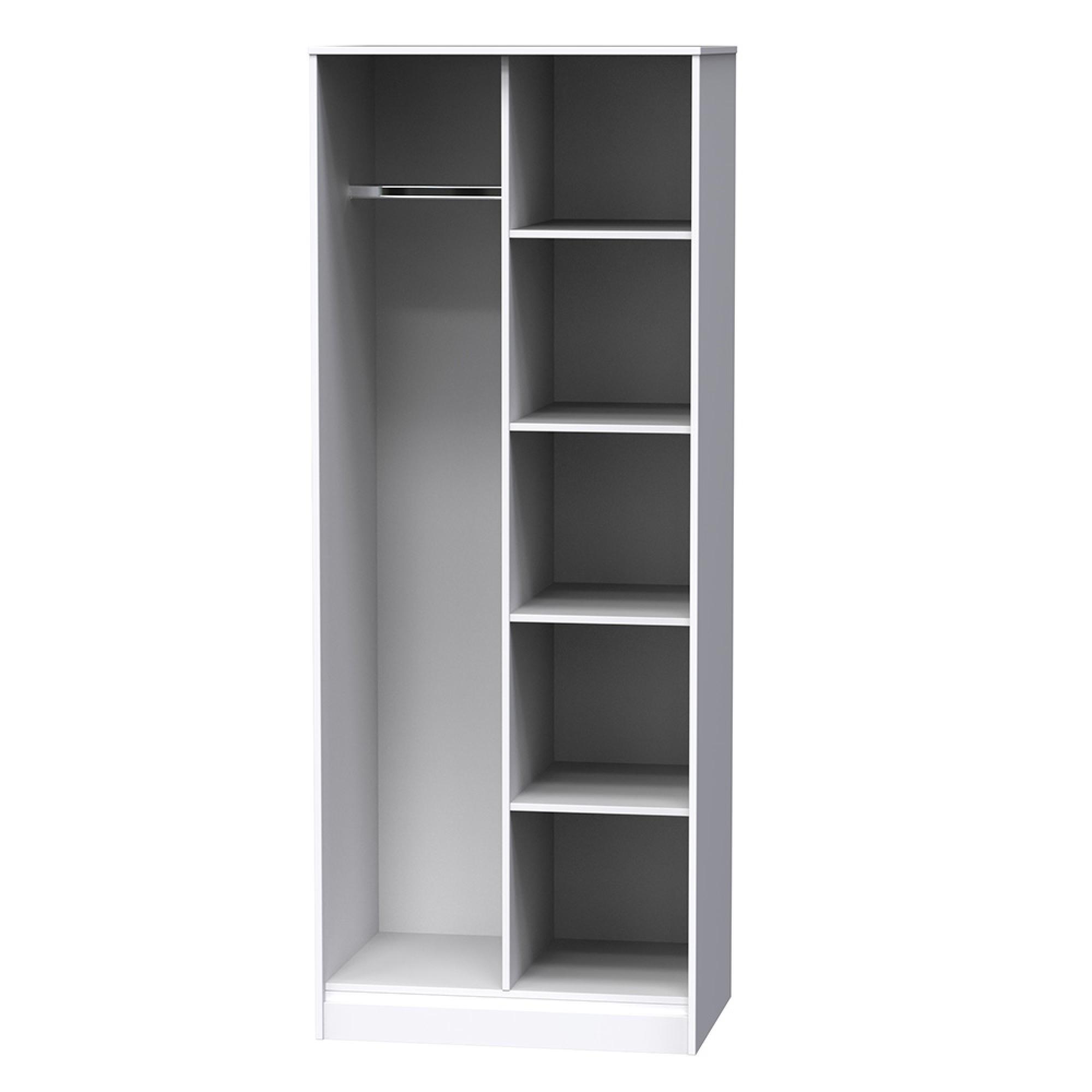 Diamond Front Open Wardrobe - White