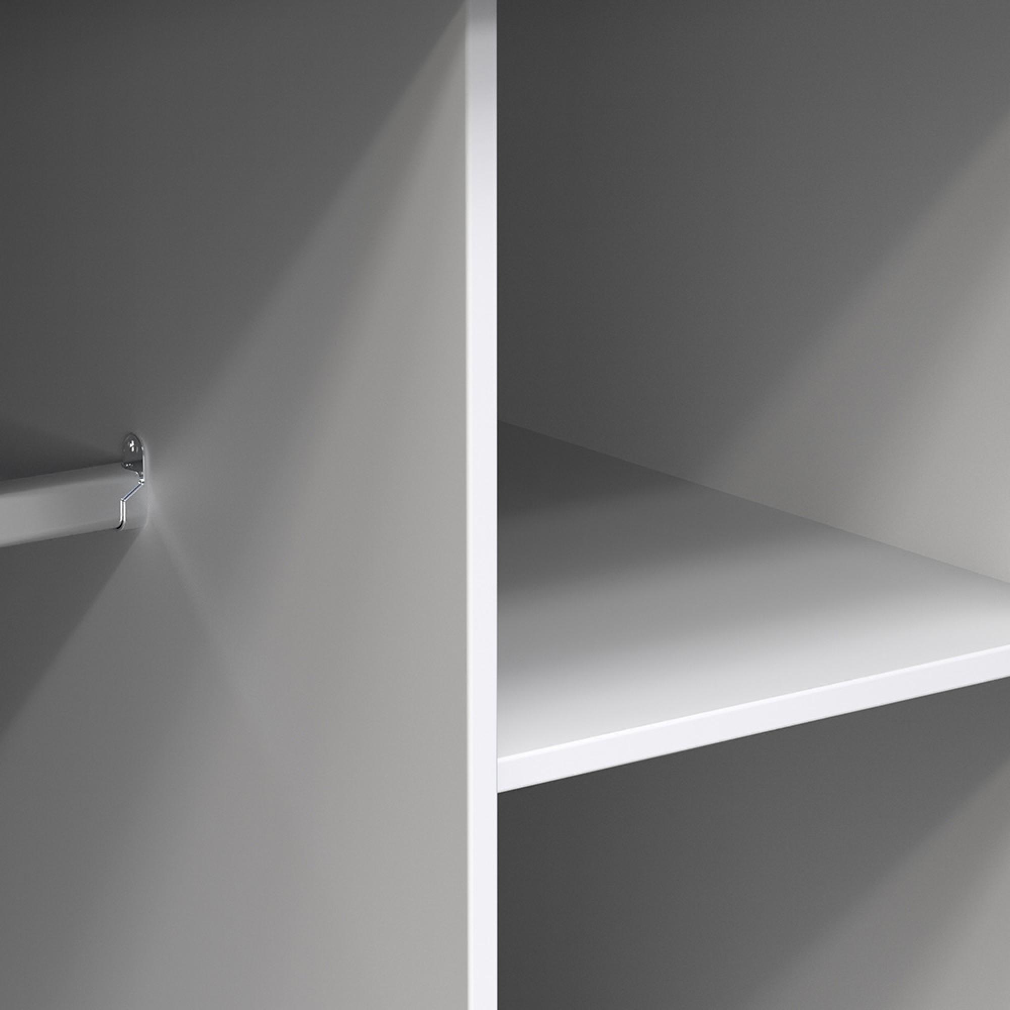 Diamond Front Open Wardrobe - White