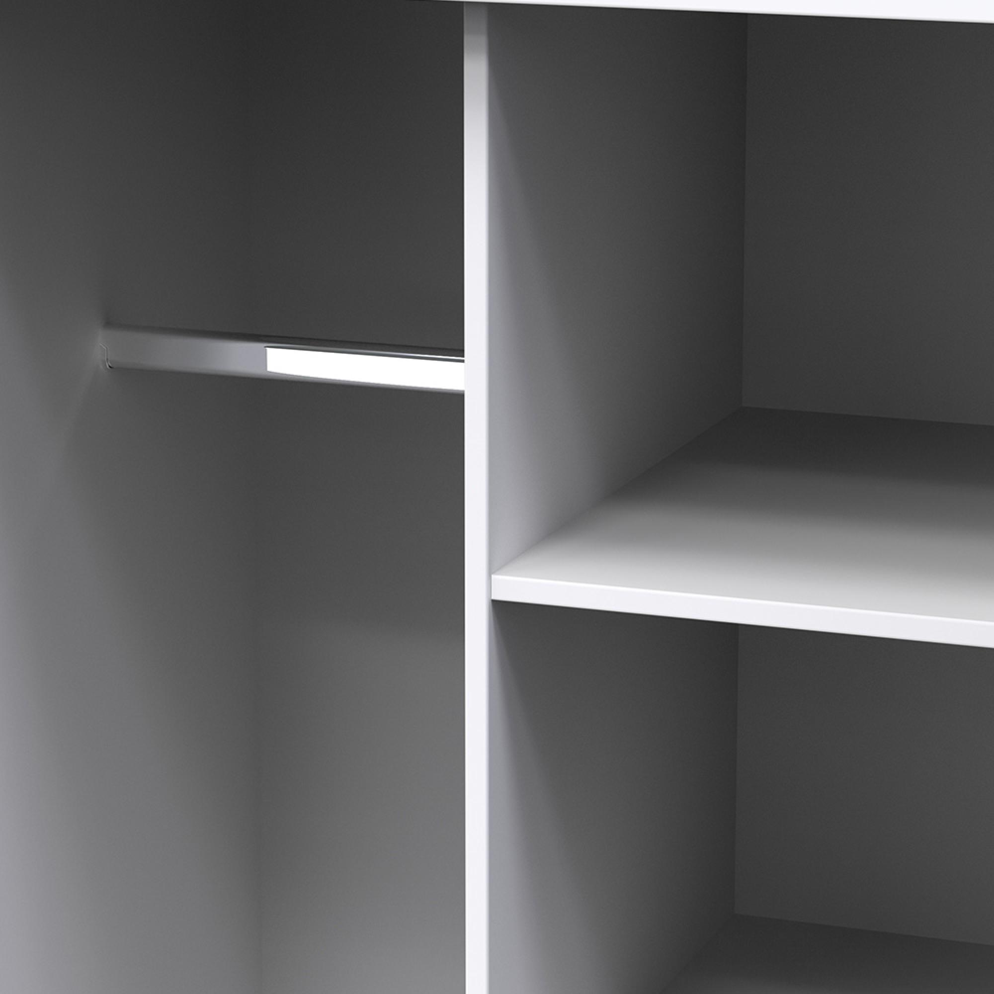 Diamond Front Open Wardrobe - White