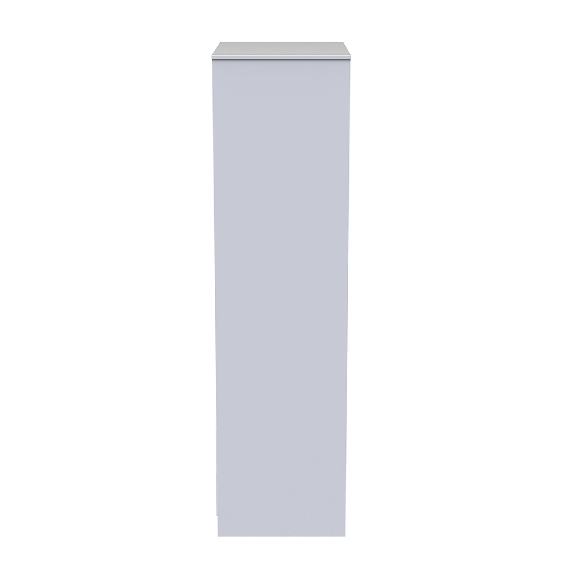 Diamond Tall Wardrobe - 2 Door - 2 Drawer - White