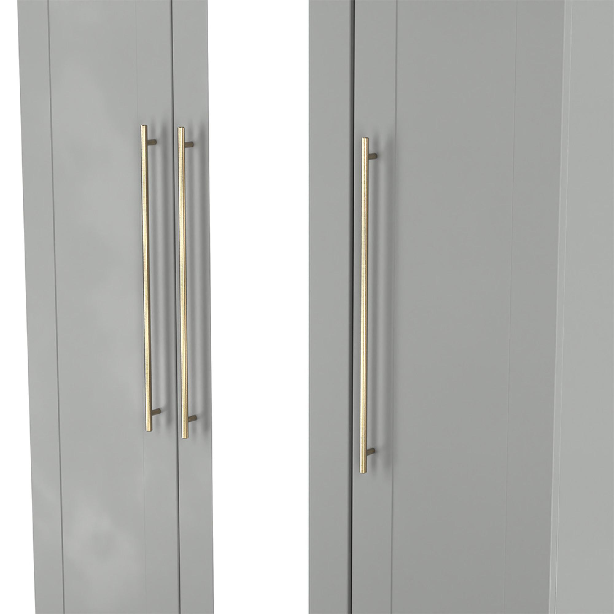 Haworth Wardrobe - 3 Door - Tall Triple - 1 Mirror - Grey