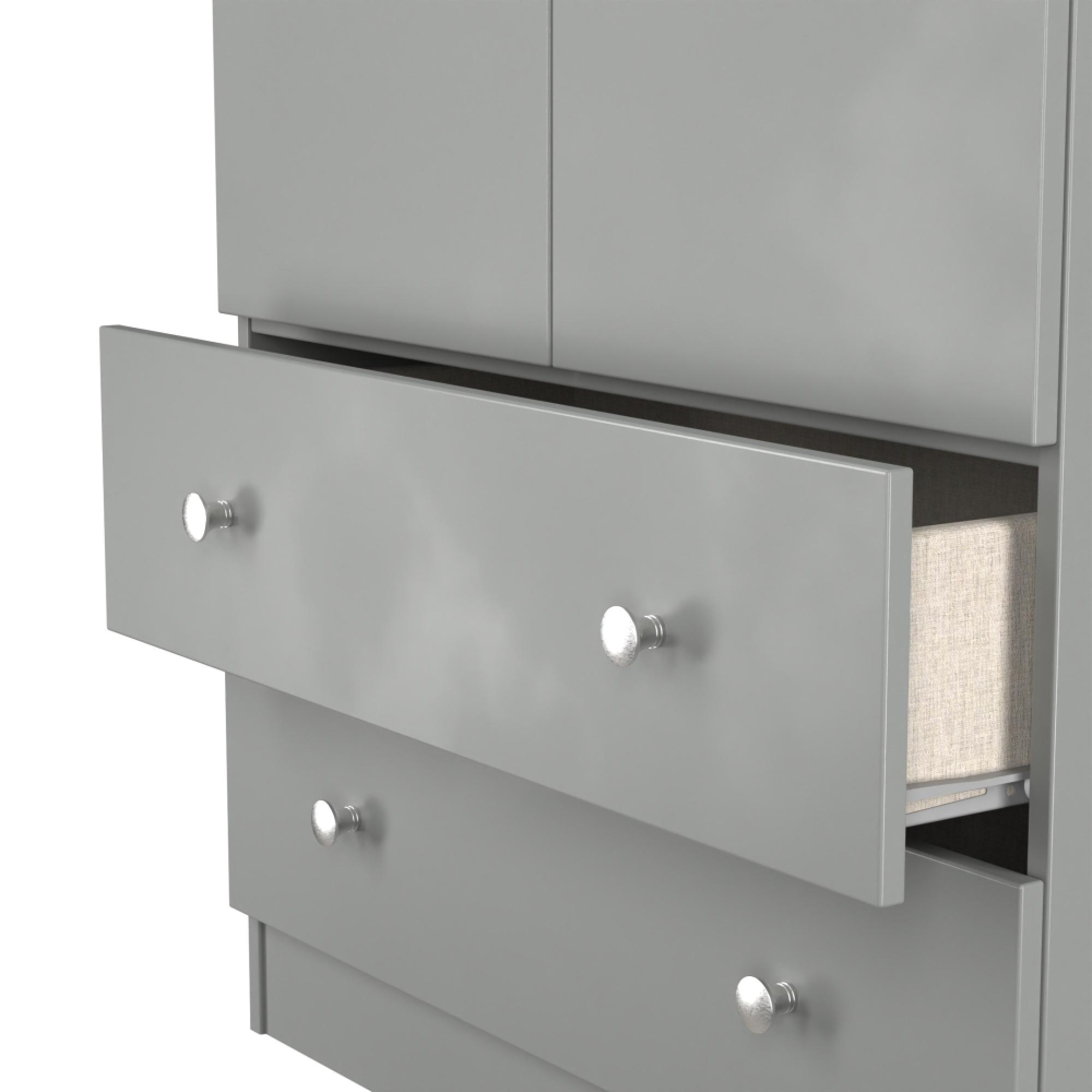 Yarmouth Wardrobe - 2 Door - 2 Drawer - Tall - Dusk Grey