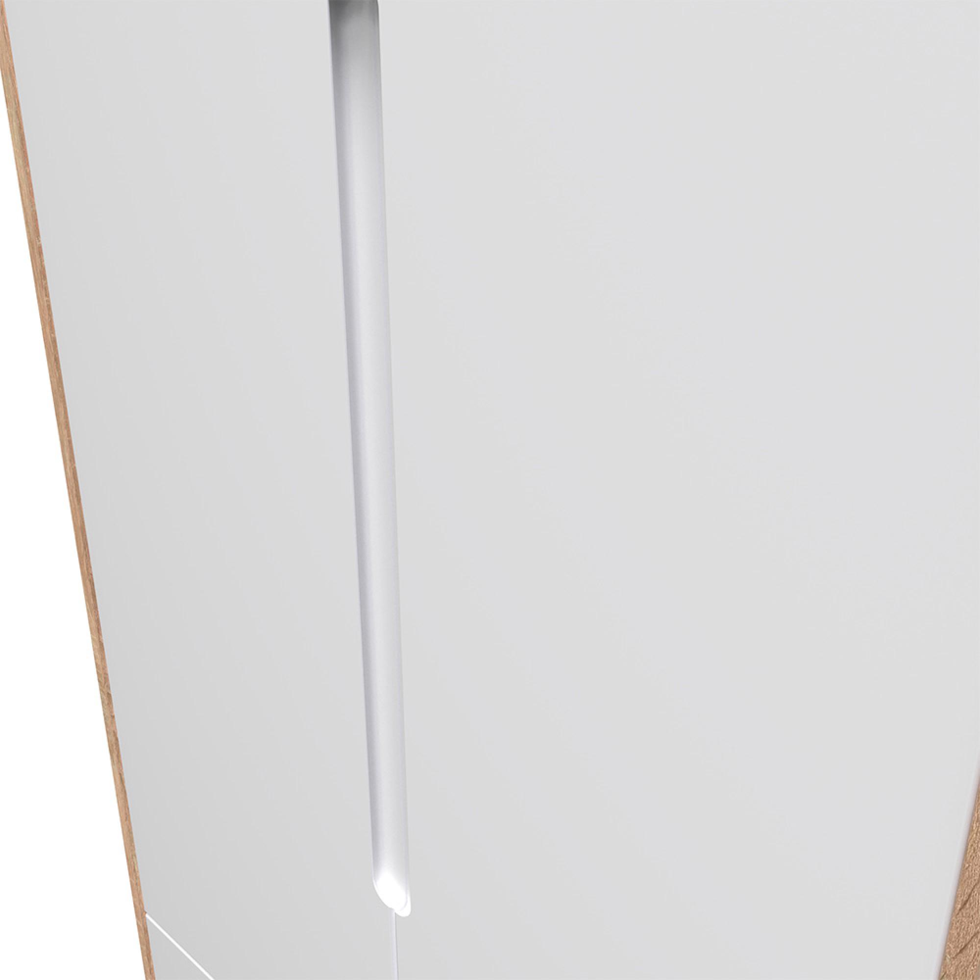 Monaco Wardrobe - 2 Door - 2 Drawer - Tall - White Matt and Oak