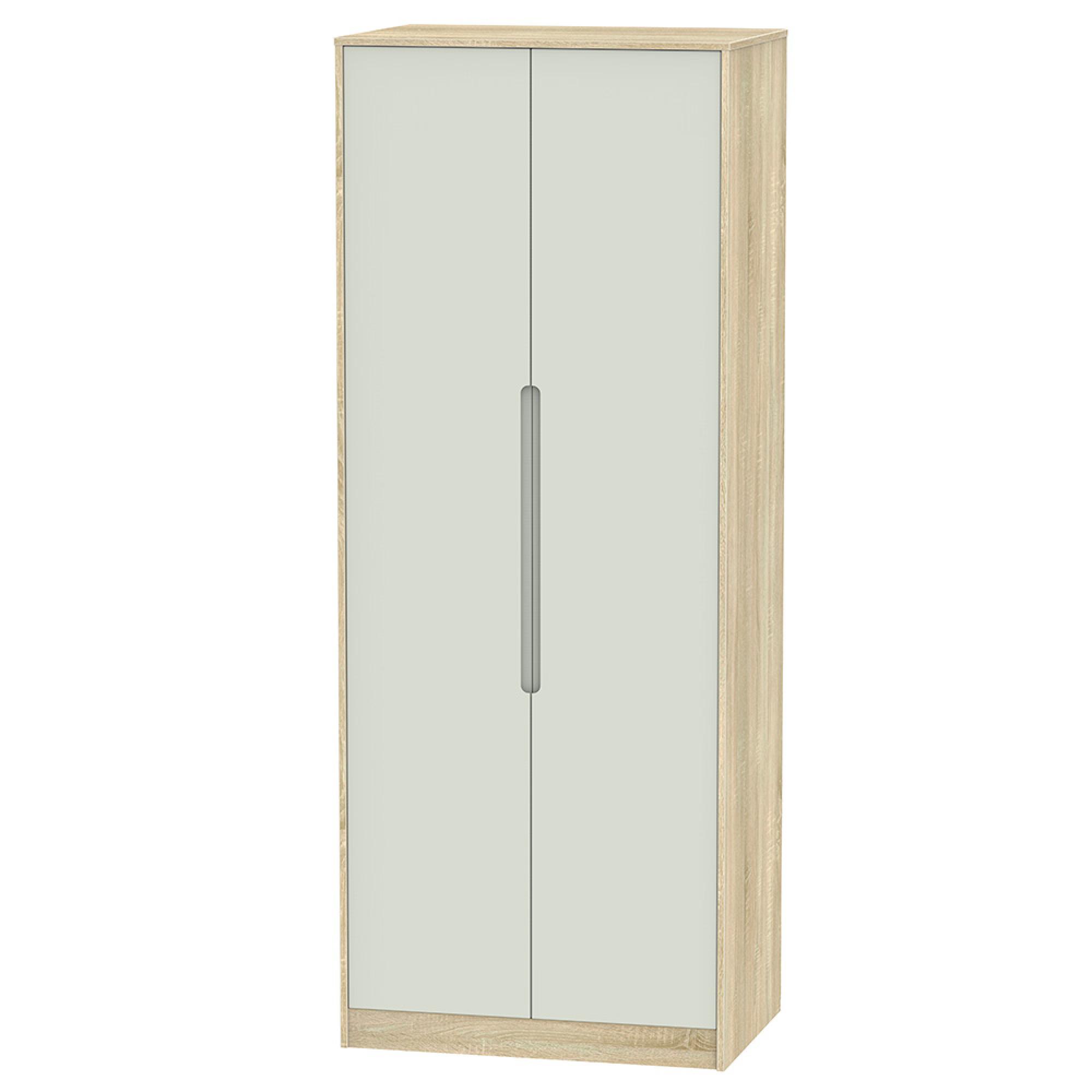 Monaco Wardrobe - 2 Door - Plain - Tall - Cashmere and Oak