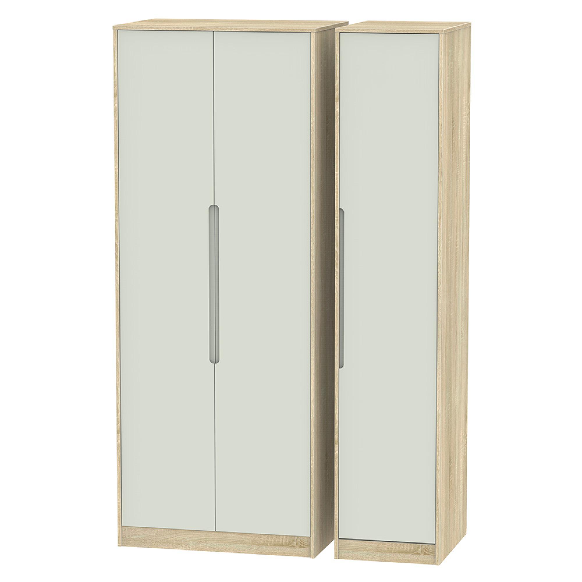 Monaco Wardrobe - 3 Door - Tall - Triple - Cashmere and Oak