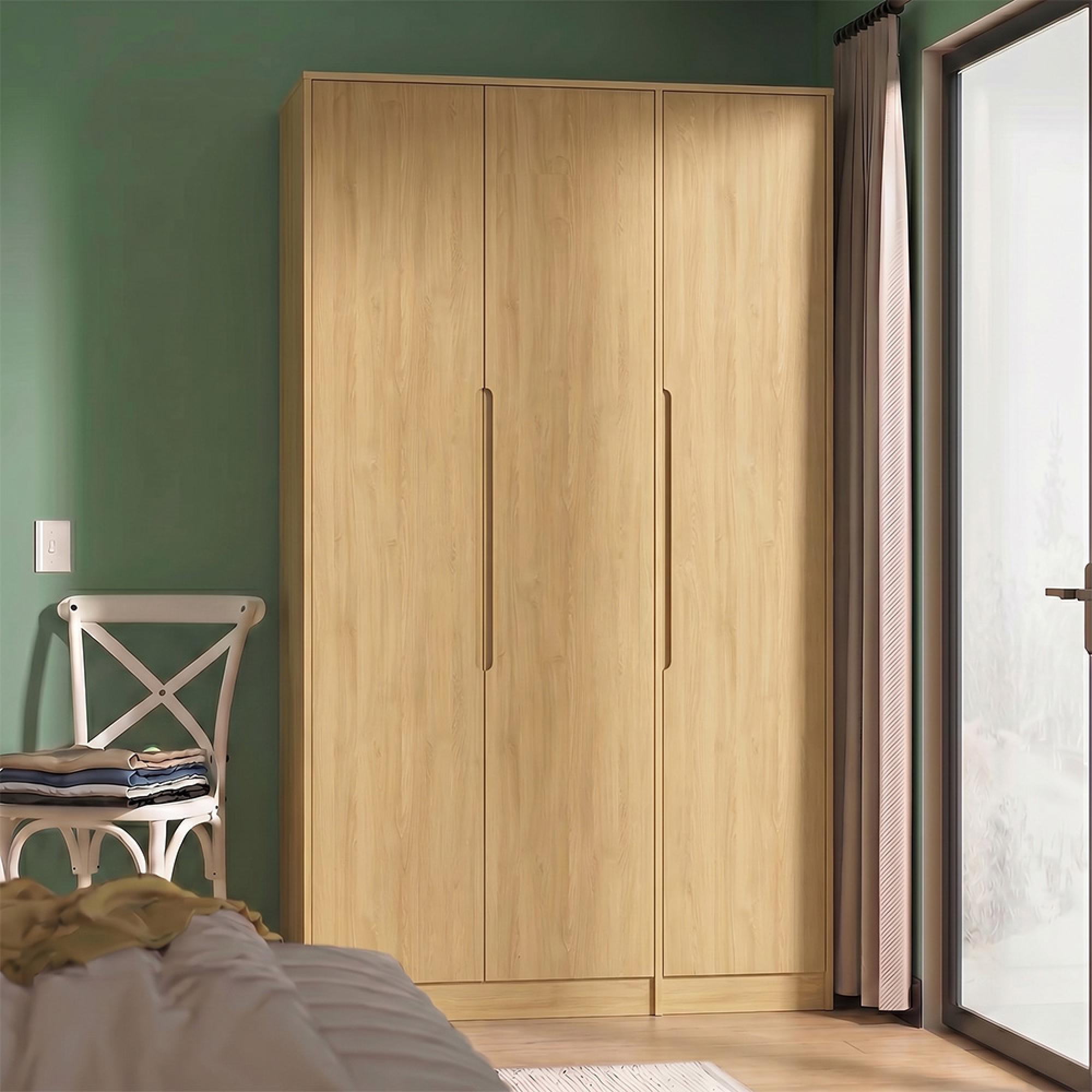 Monaco Wardrobe - 3 Door - Tall - Triple - Modern Oak
