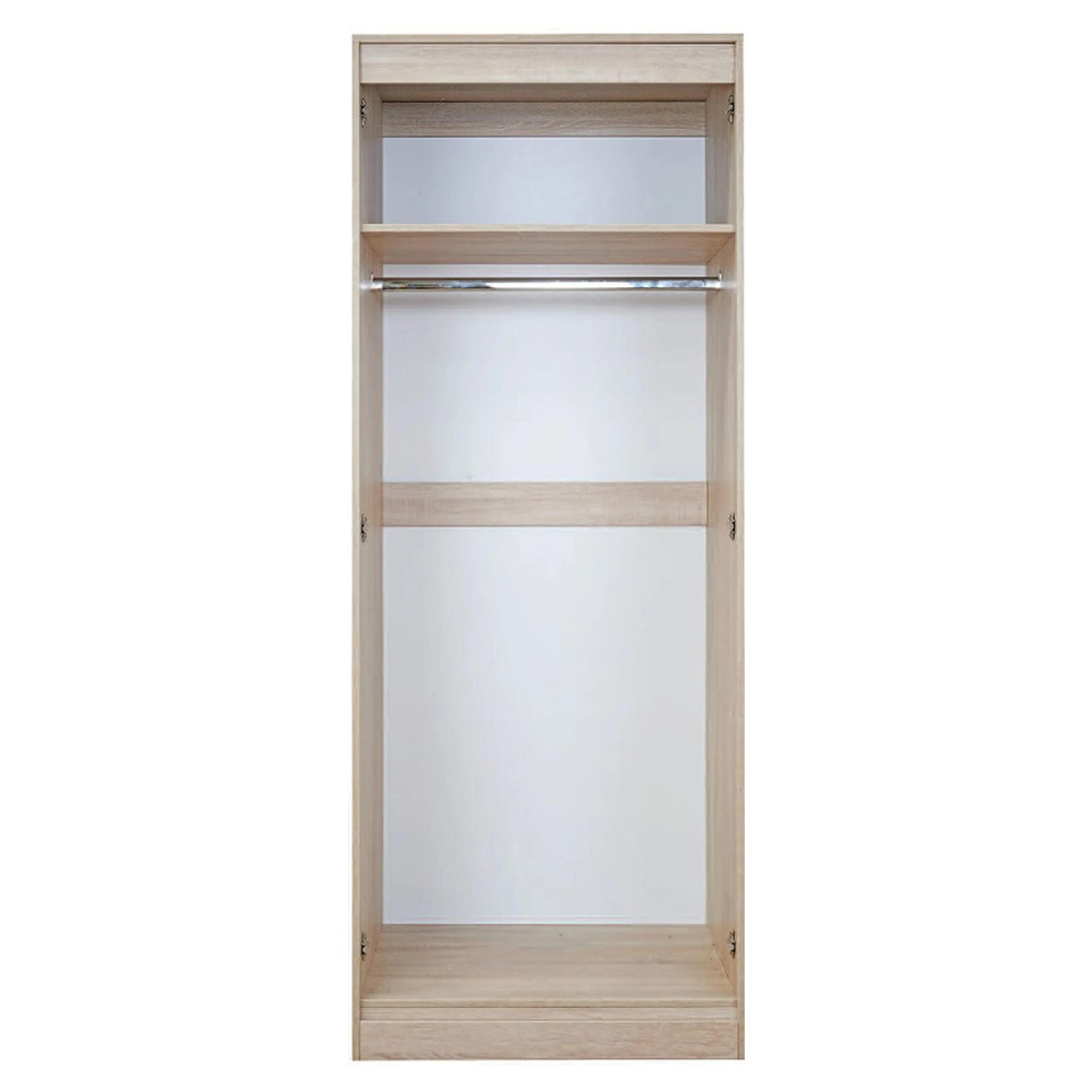 Monaco Wardrobe - 2 Door - Plain - Tall - Modern Oak