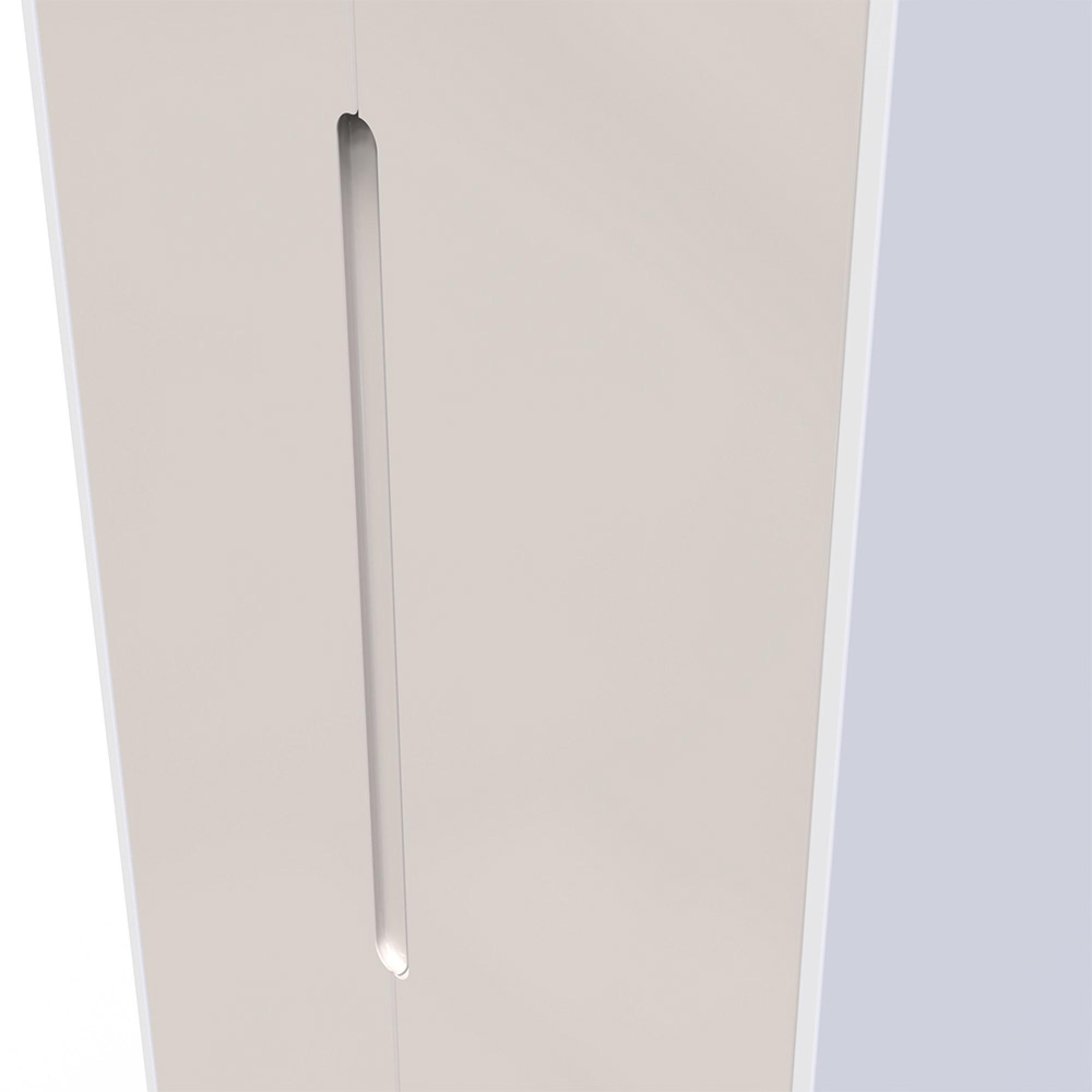 Monaco Wardrobe - 2 Door - Plain - Tall - Cashmere Gloss and White