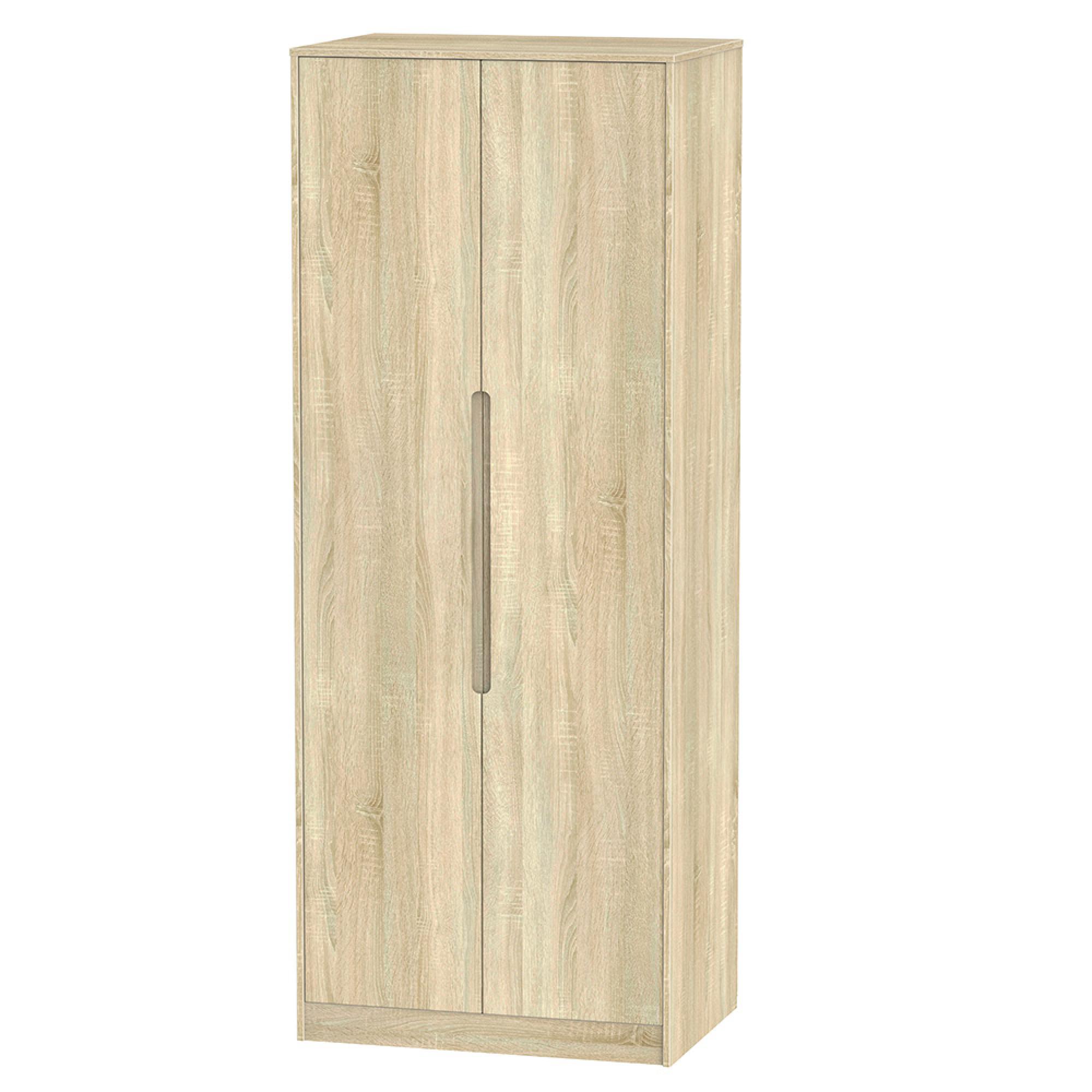 Monaco Wardrobe - 2 Door - Plain - Tall - Oak