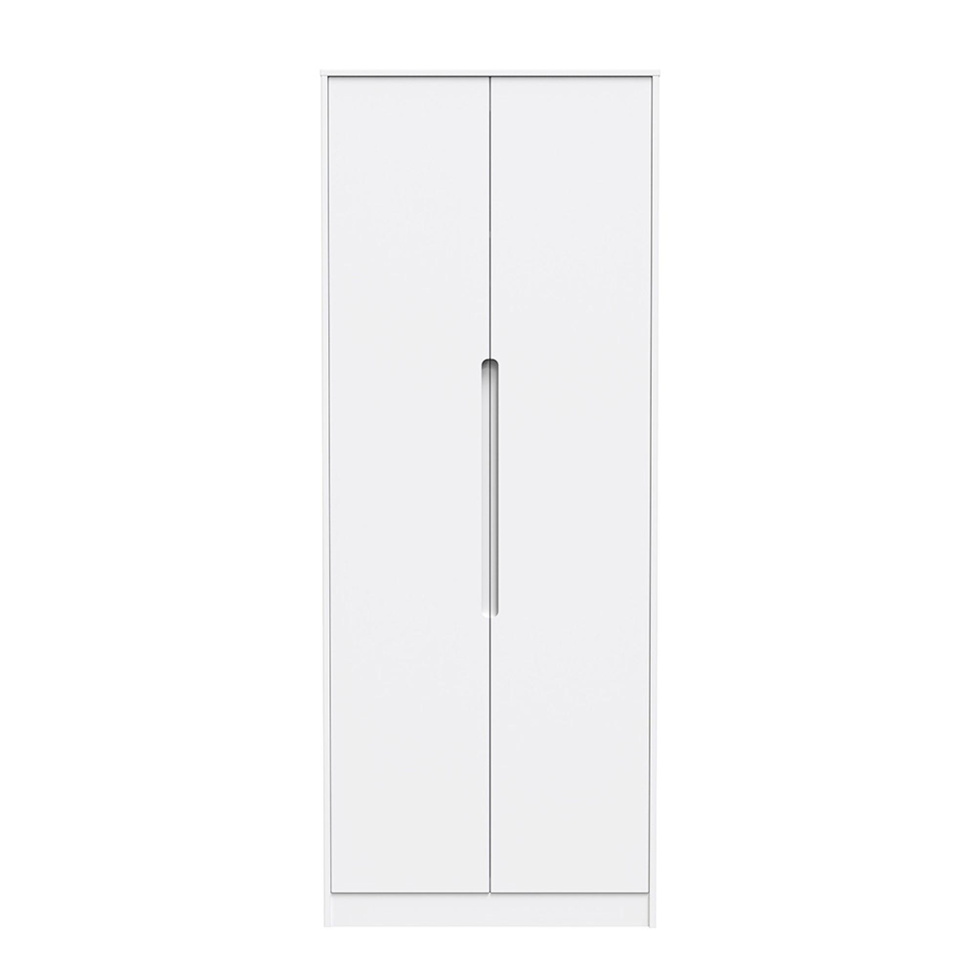 Monaco Wardrobe - 2 Door - Plain - Tall - White