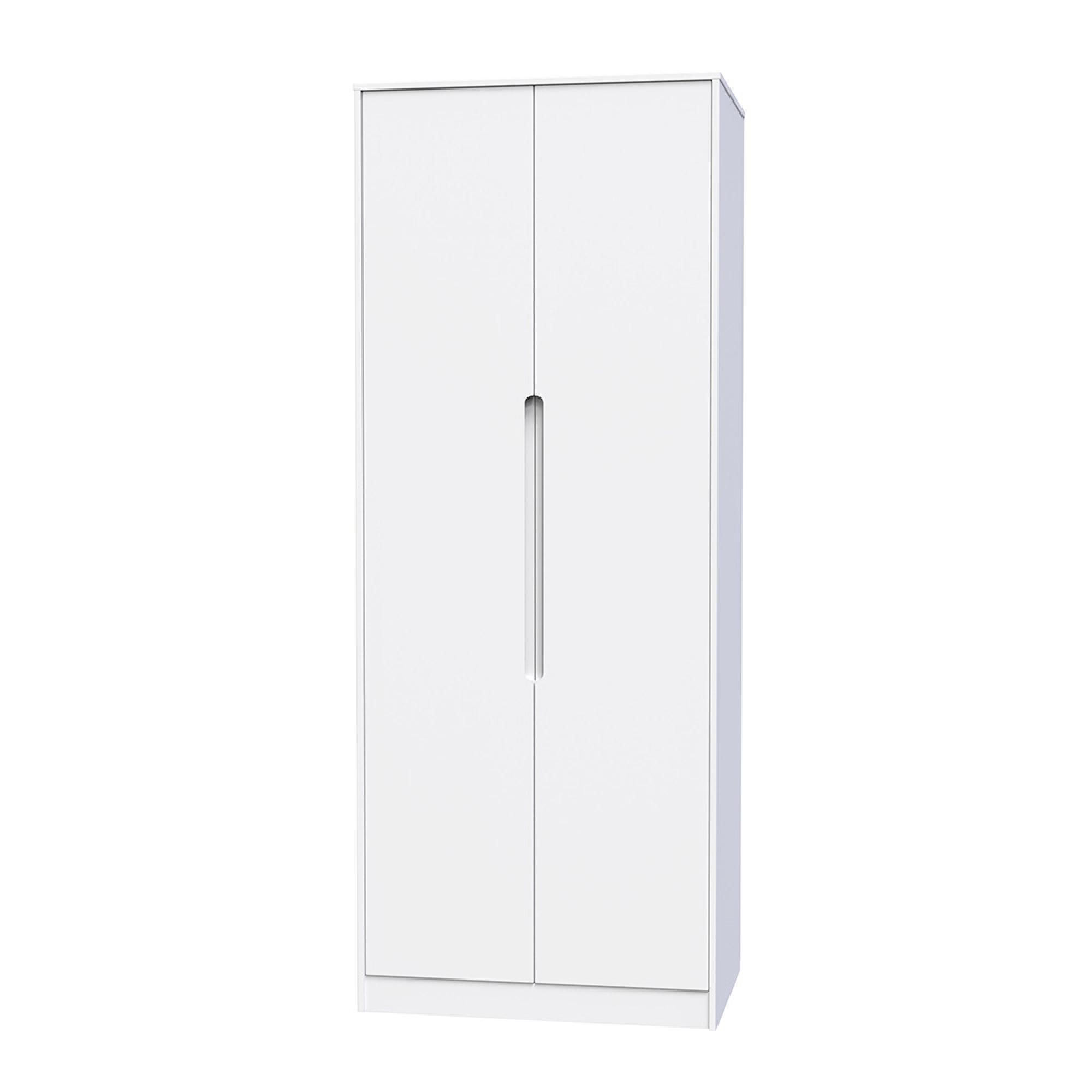Monaco Wardrobe - 2 Door - Plain - Tall - White