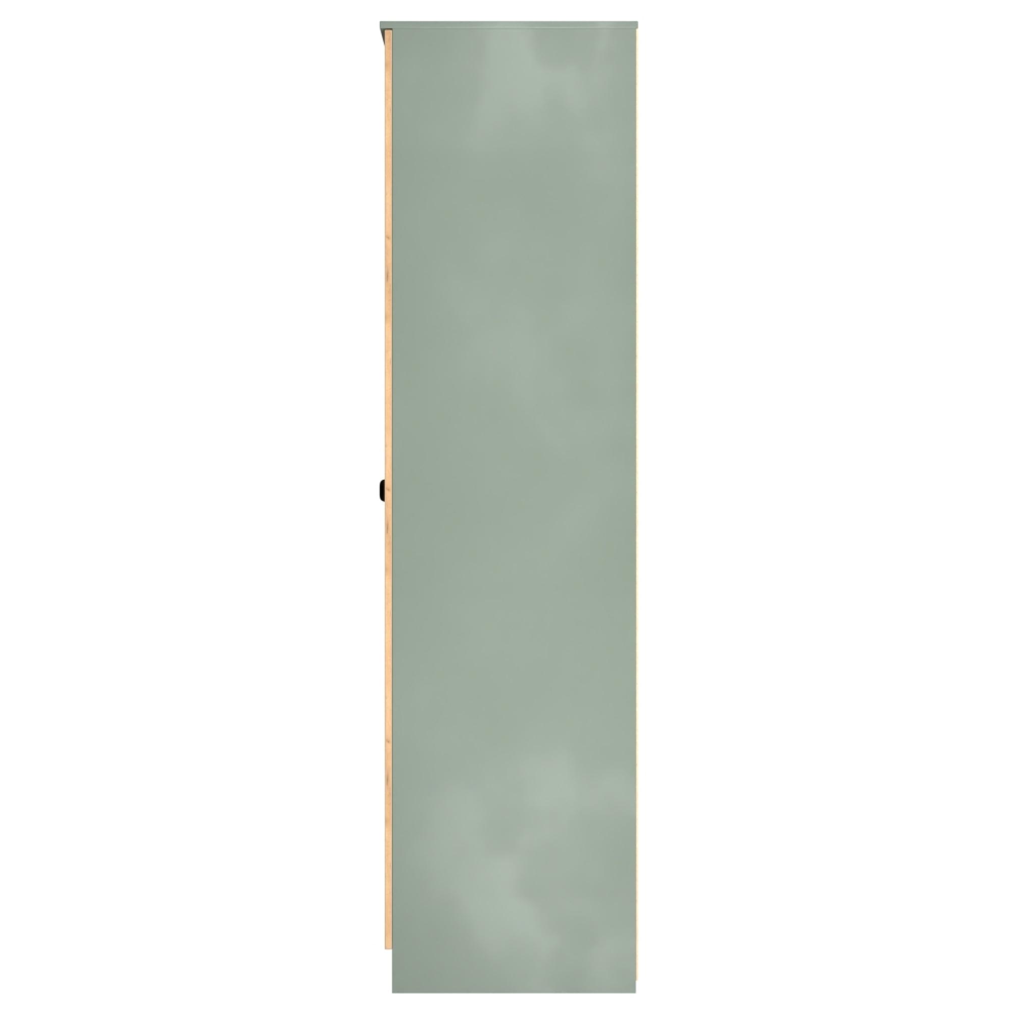 Bora Wardrobe - 2 Door - Gold Craft Oak and Reed Green