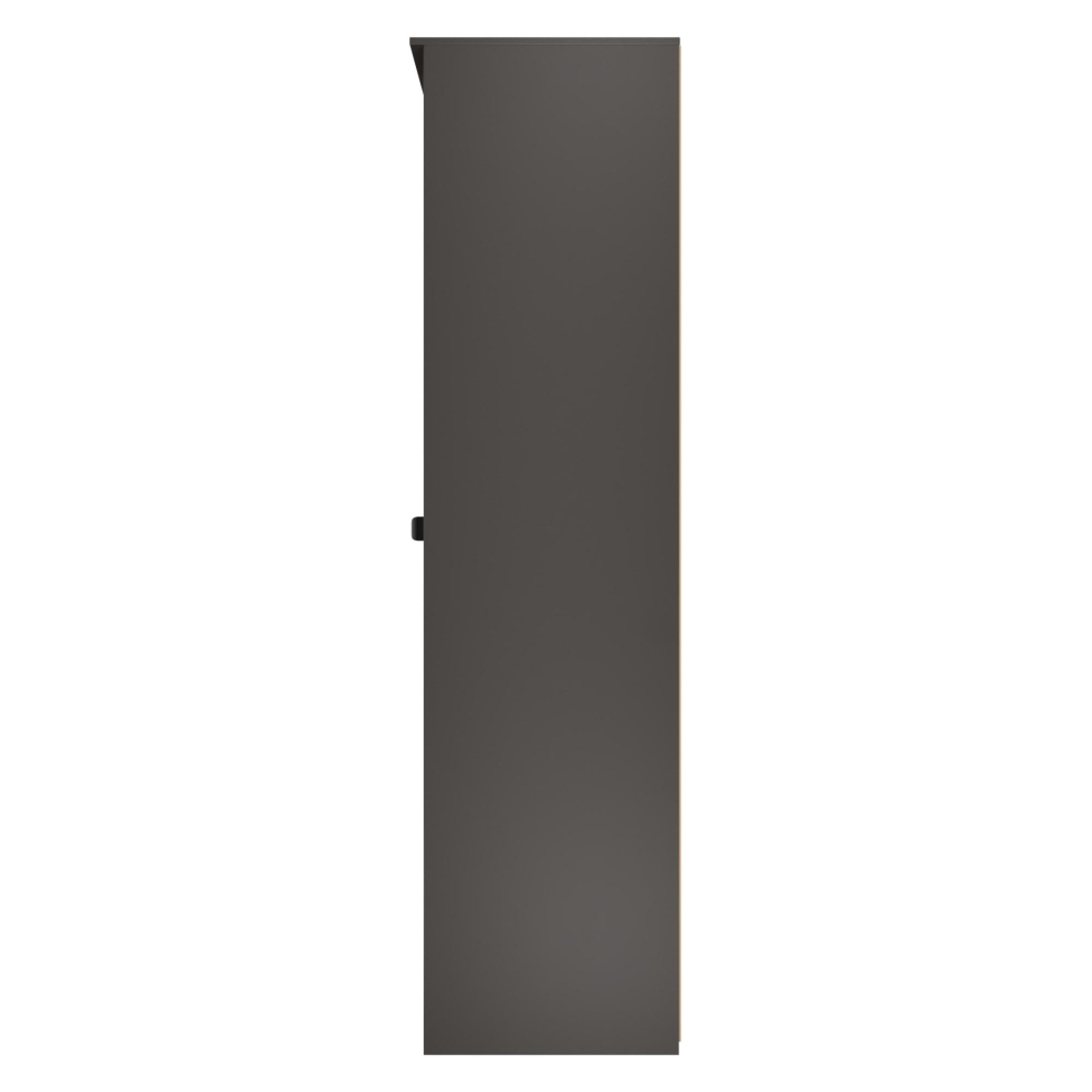 Bora Wardrobe - 1 Door - Tall - Gold Craft Oak and Graphite